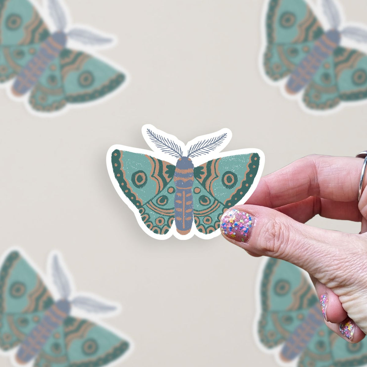 Mystic Moth Vinyl Sticker - Solenne stickers Lucid Moon Studio LLC