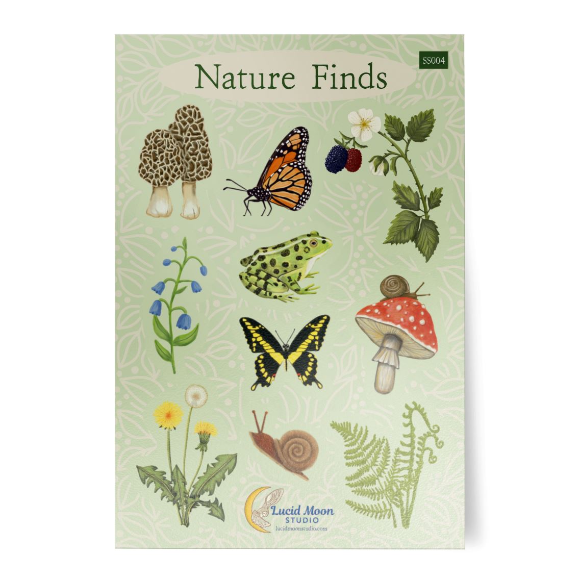 Nature Finds Matte Vinyl Sticker Sheet stickers Lucid Moon Studio