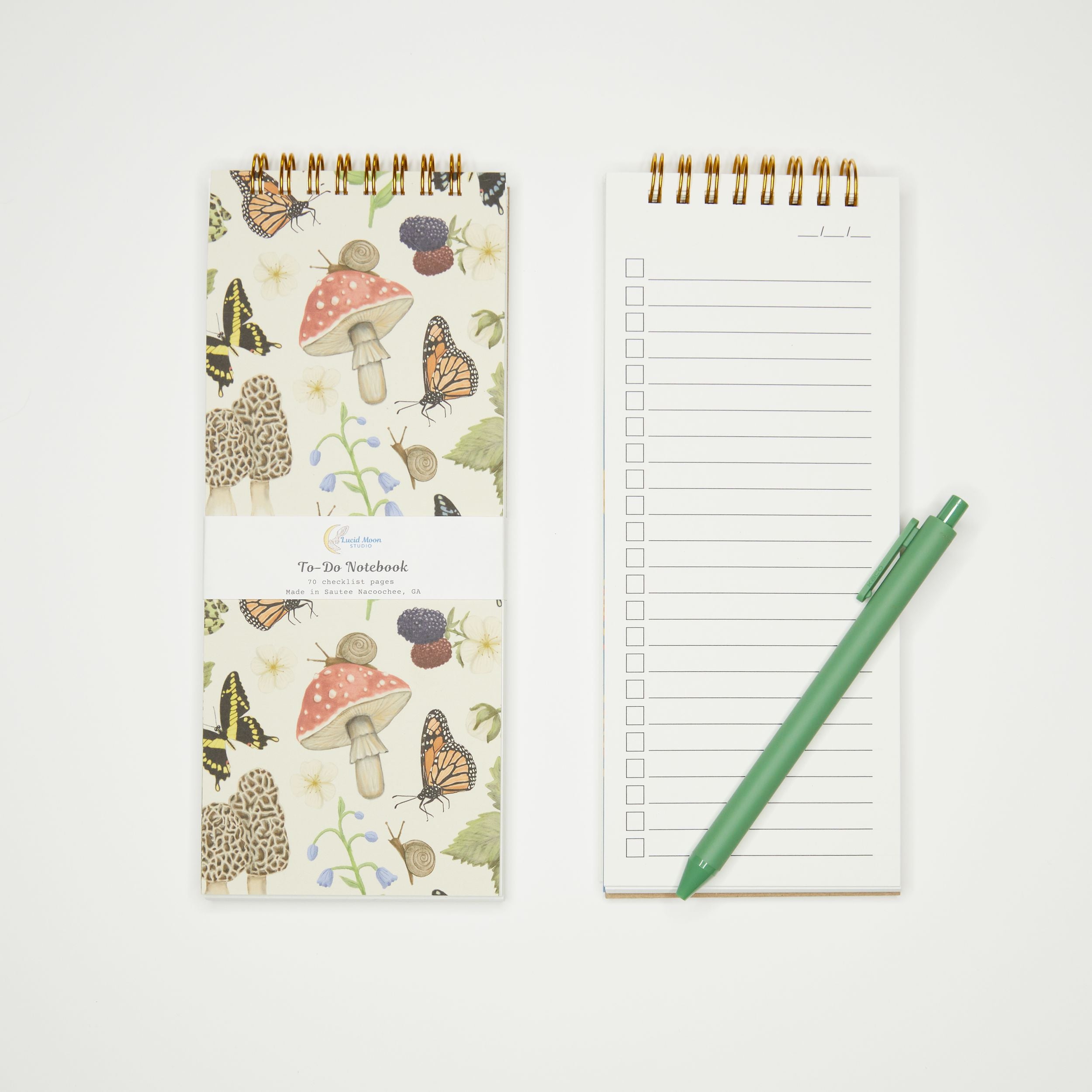 Nature Finds Spiral To-Do List Checklist Notebook Notebooks Lucid Moon Studio