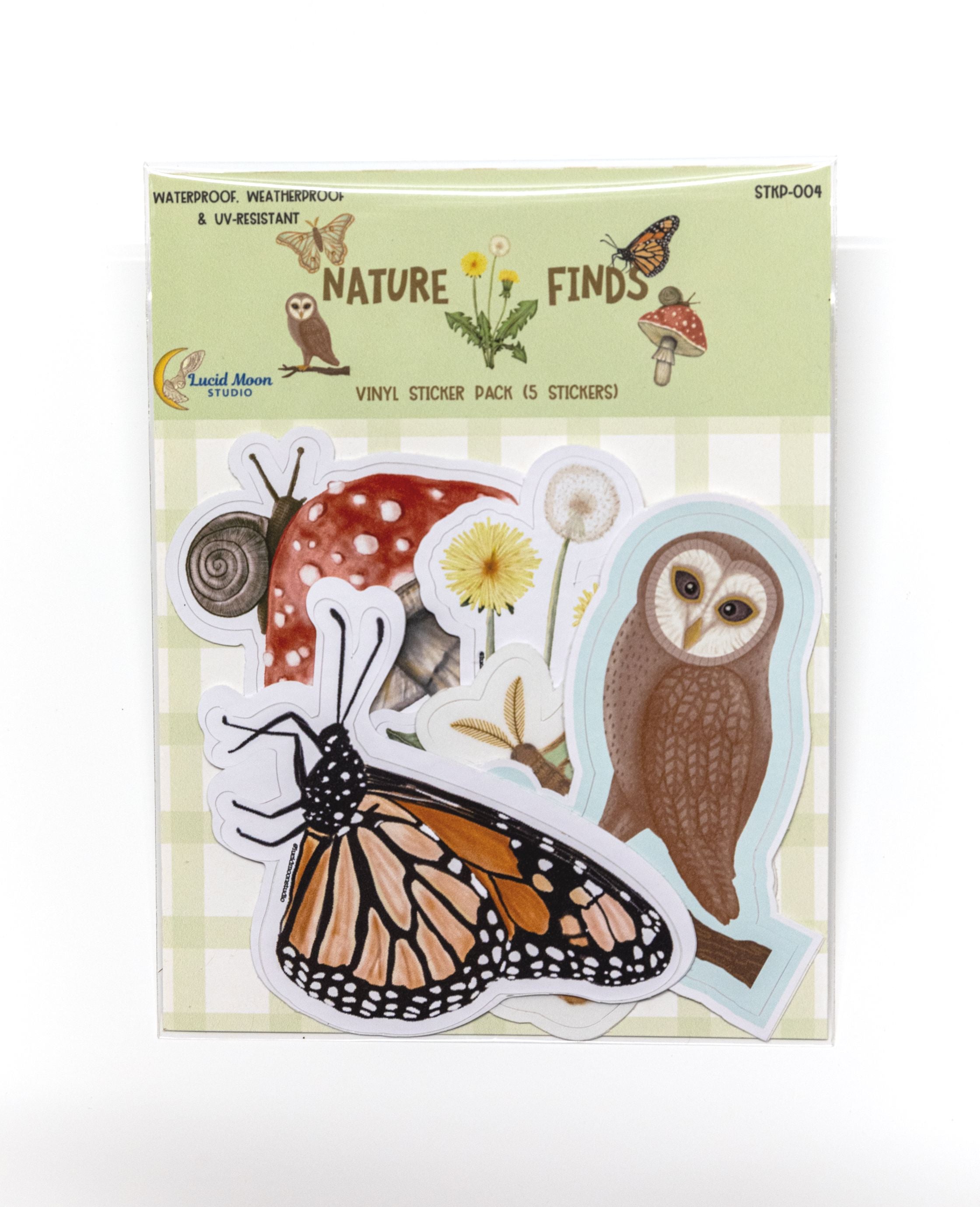 Nature Finds Sticker Pack - 5 Stickers stickers Lucid Moon Studio