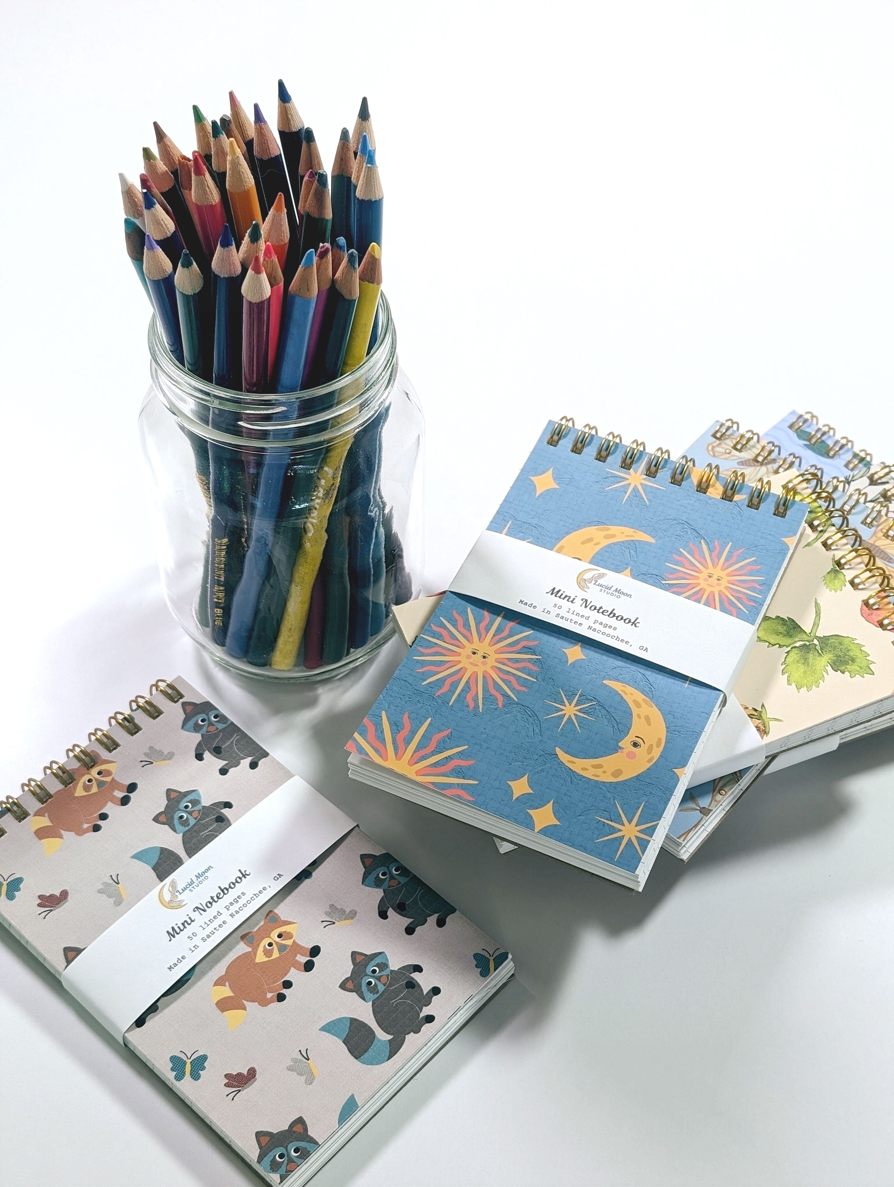 Strawberry Fields Top Spiral Jotter Pocket Notebook Notebooks Lucid Moon Studio