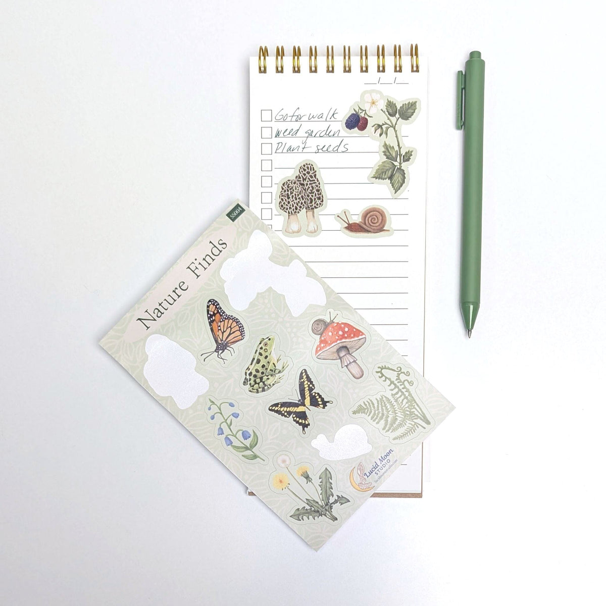 Nature Finds Matte Vinyl Sticker Sheet stickers Lucid Moon Studio