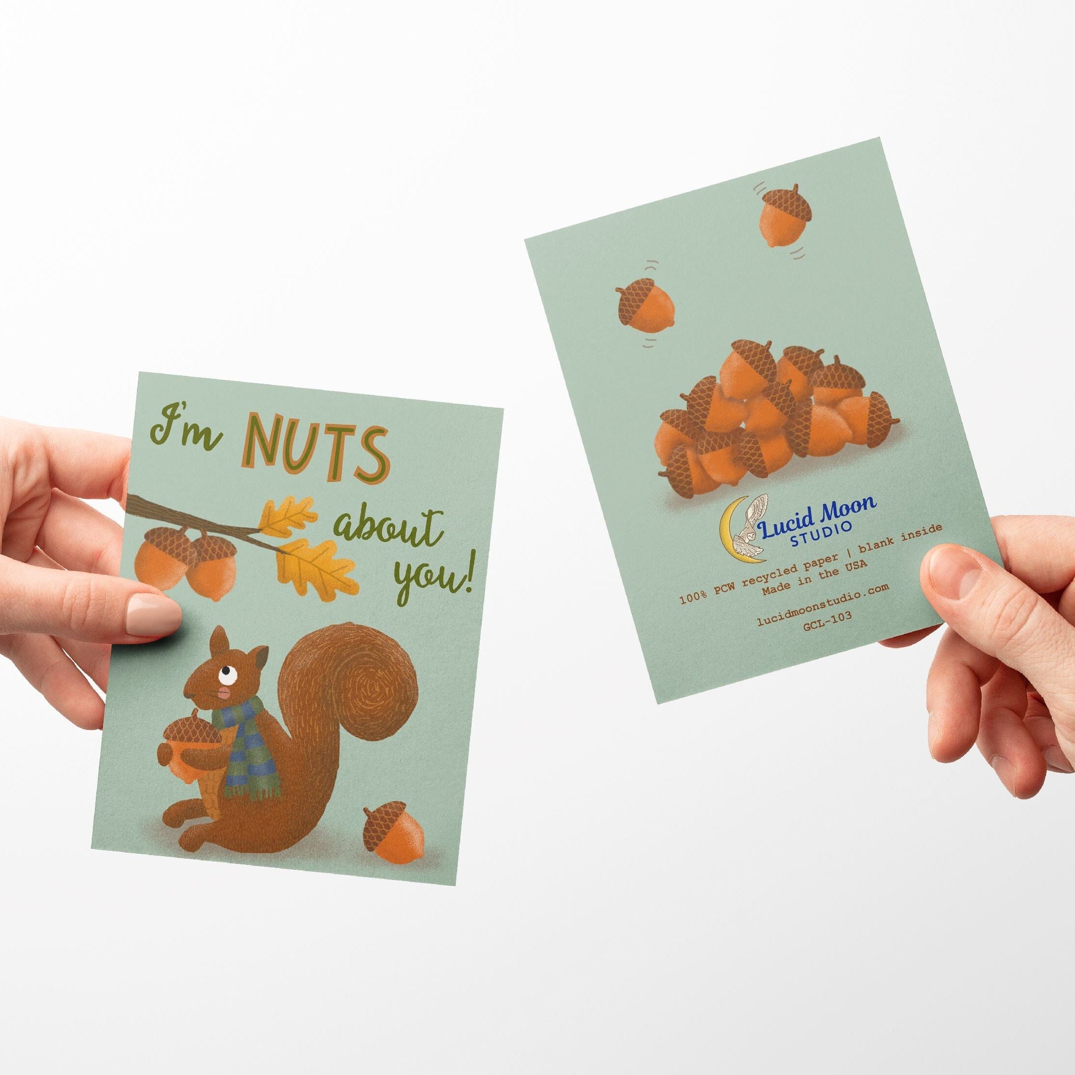Nuts About You Love Valentine Greeting Card Greeting Cards Lucid Moon Studio