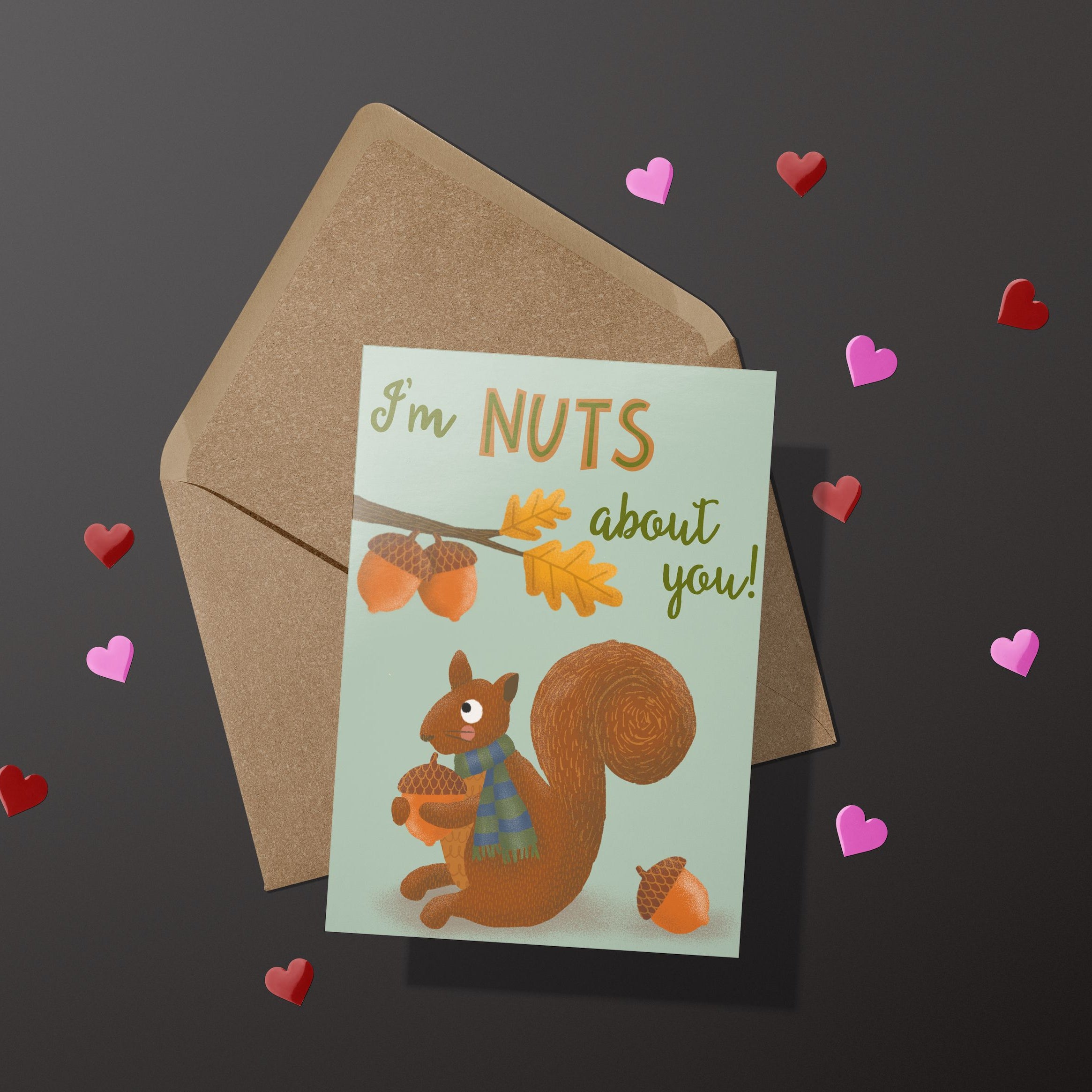 Nuts About You Love Valentine Greeting Card Greeting Cards Lucid Moon Studio