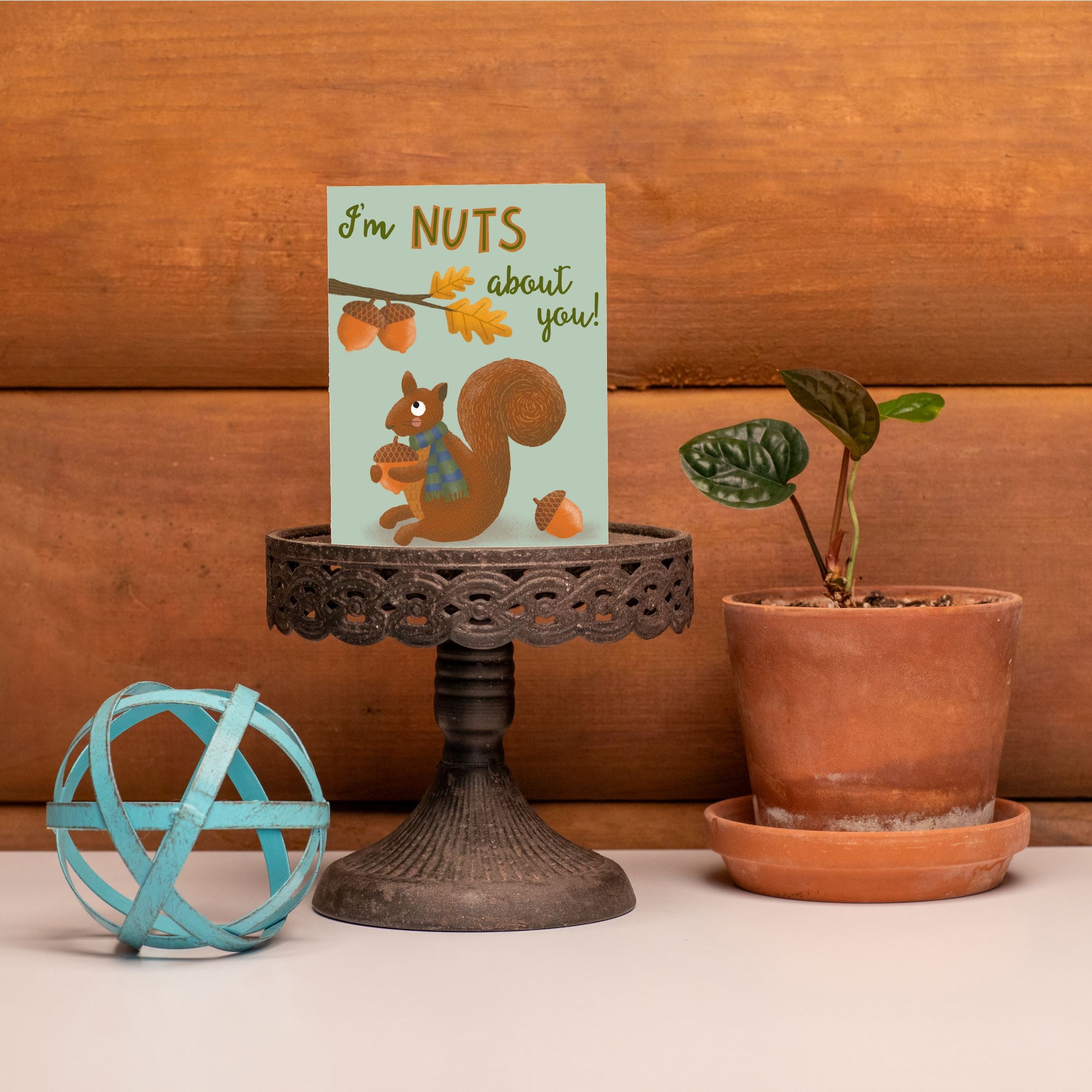 Nuts About You Love Valentine Greeting Card Greeting Cards Lucid Moon Studio