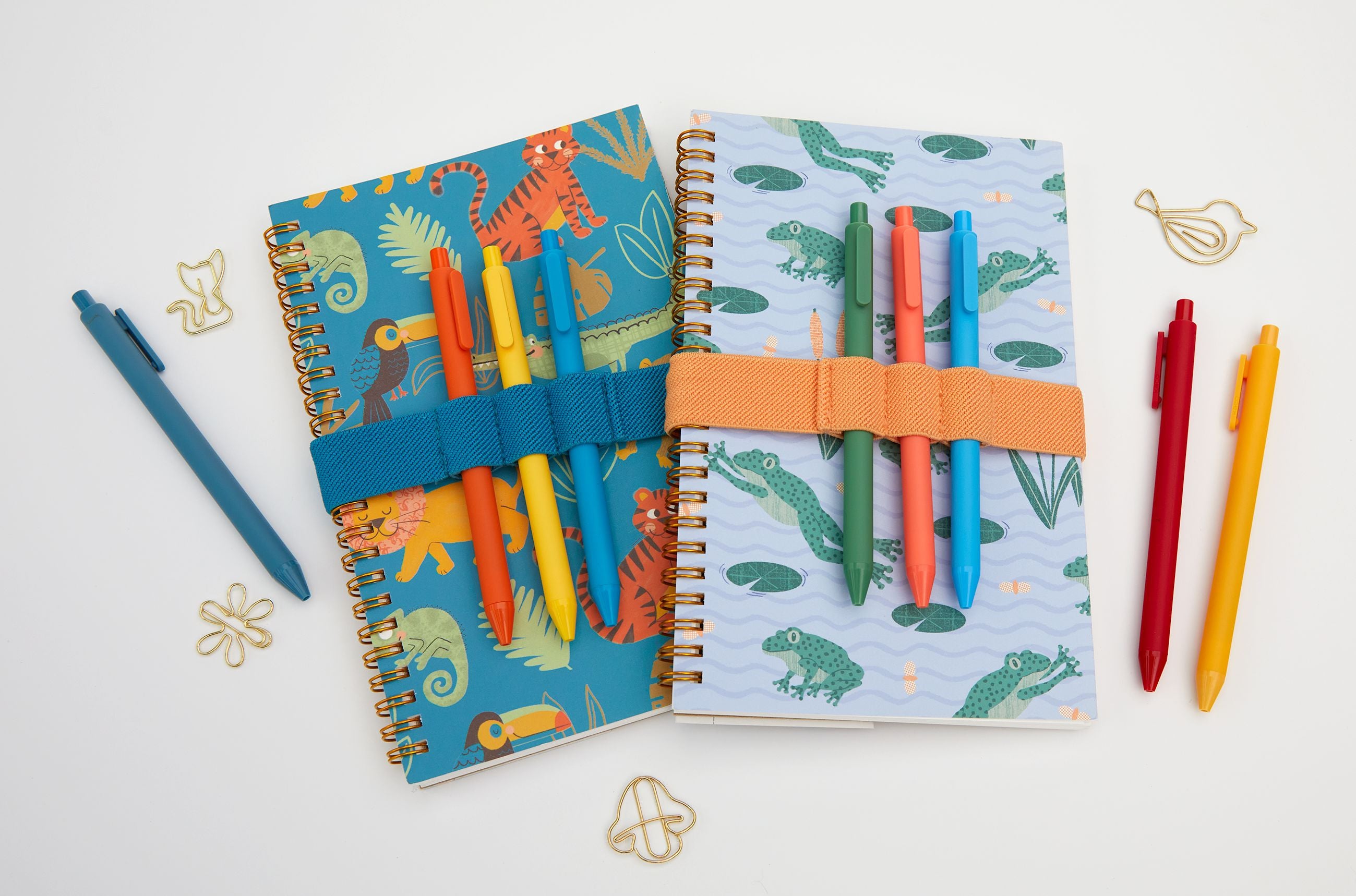 Orange Elastic Pen Holder for Notebooks (Fits up to 3 Pens) Book Pen Holder Lucid Moon Studio