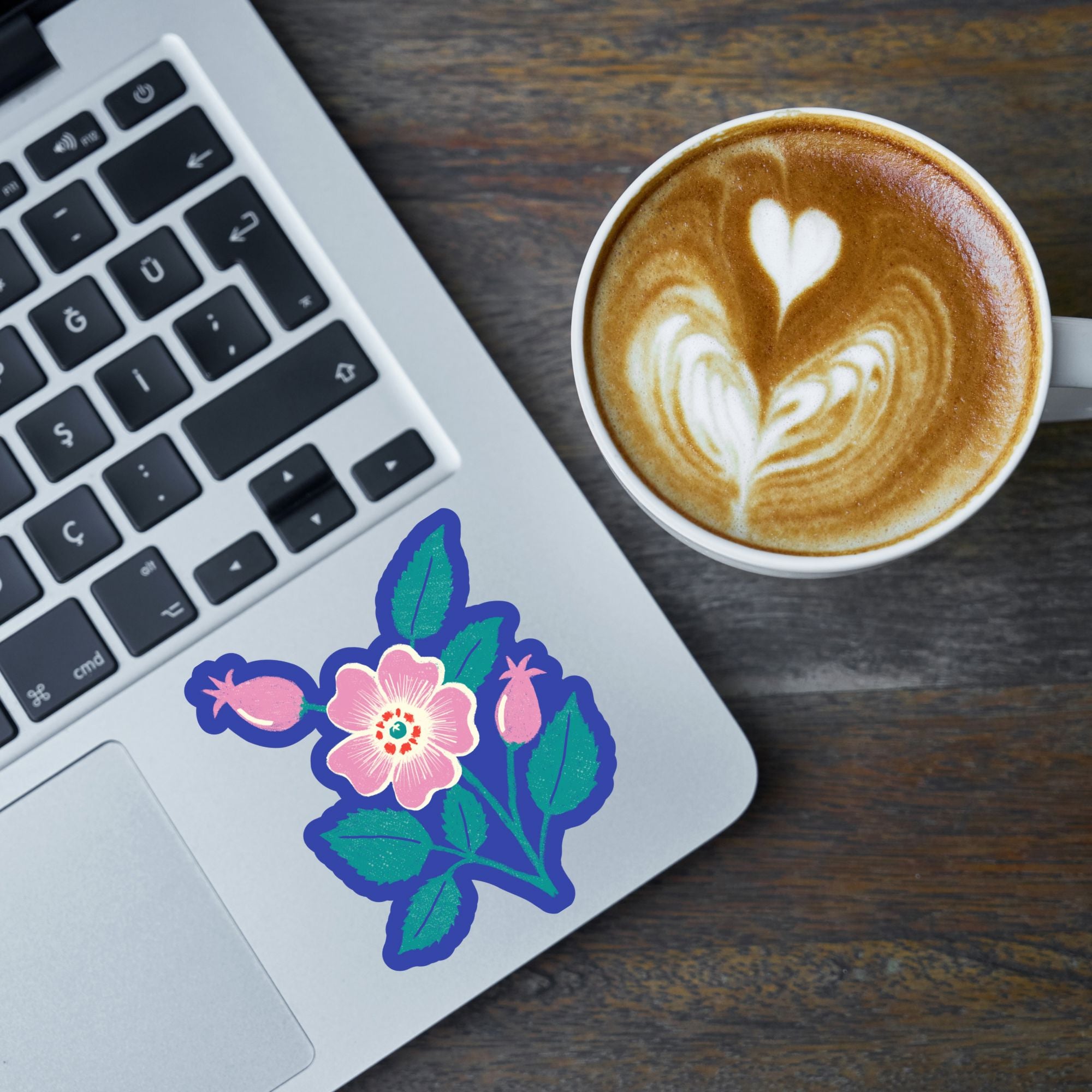 Pink Roses Vinyl Sticker stickers Lucid Moon Studio