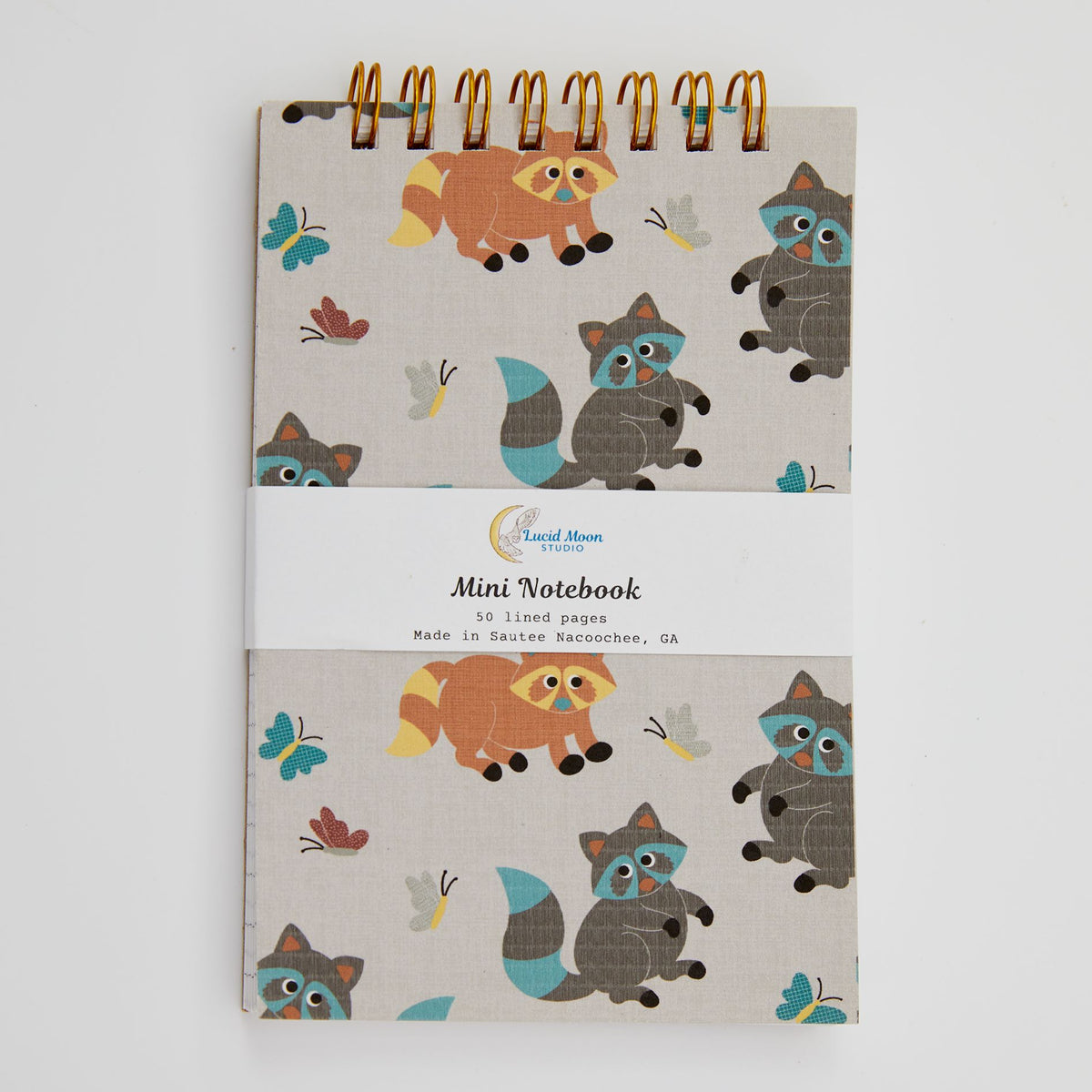 Playful Raccoons Eco-Friendly Spiral Jotter Pocket Notebook Notebooks Lucid Moon Studio