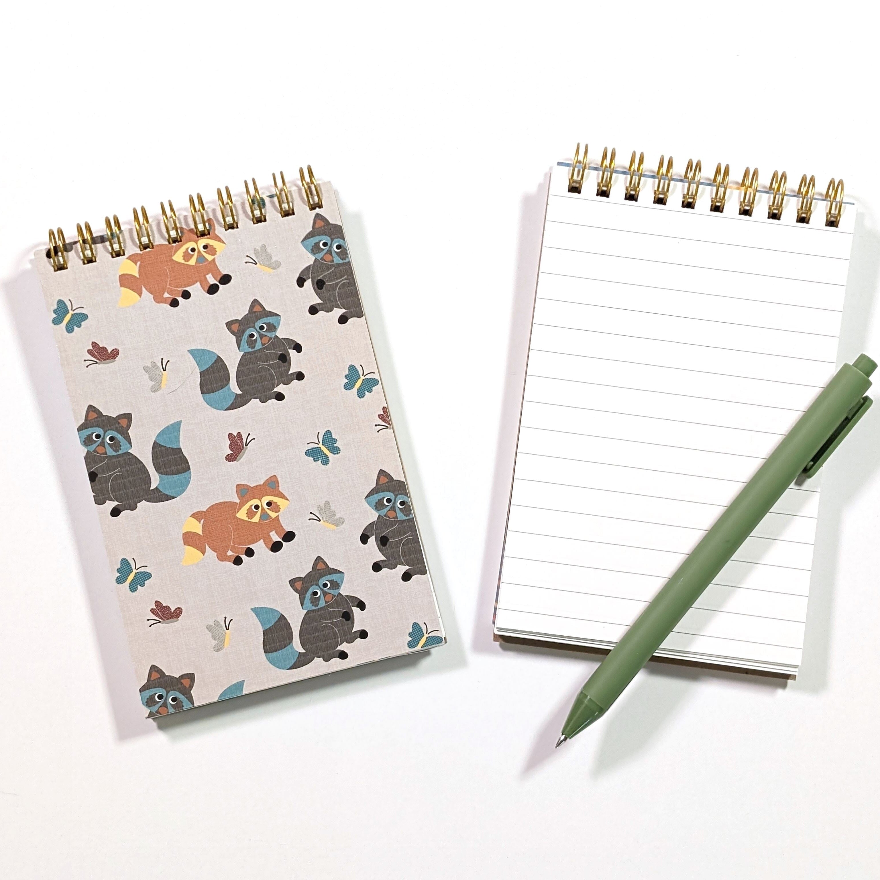 Playful Raccoons Eco-Friendly Spiral Jotter Pocket Notebook Notebooks Lucid Moon Studio