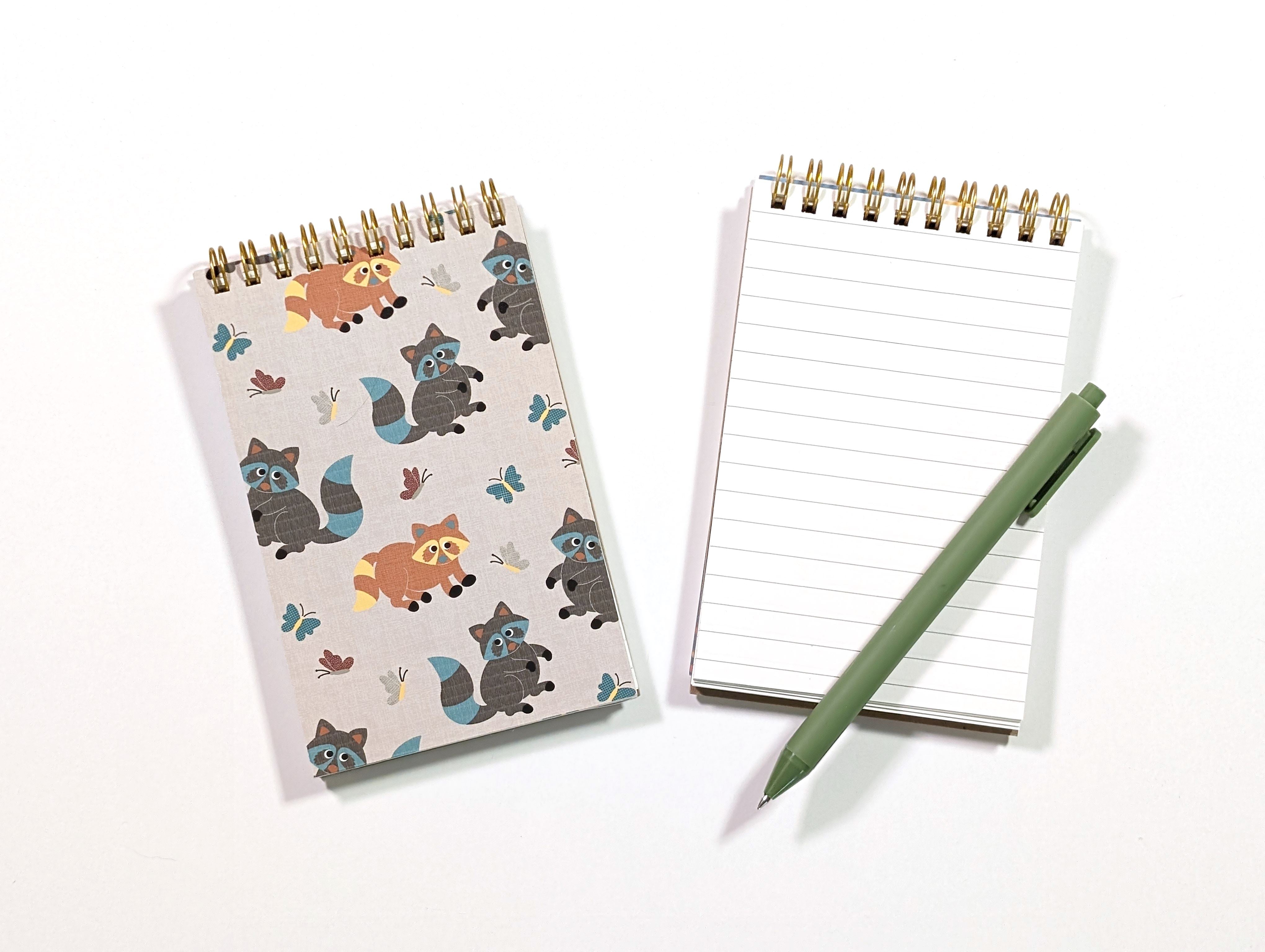 Playful Raccoons Eco-Friendly Spiral Jotter Pocket Notebook Notebooks Lucid Moon Studio 