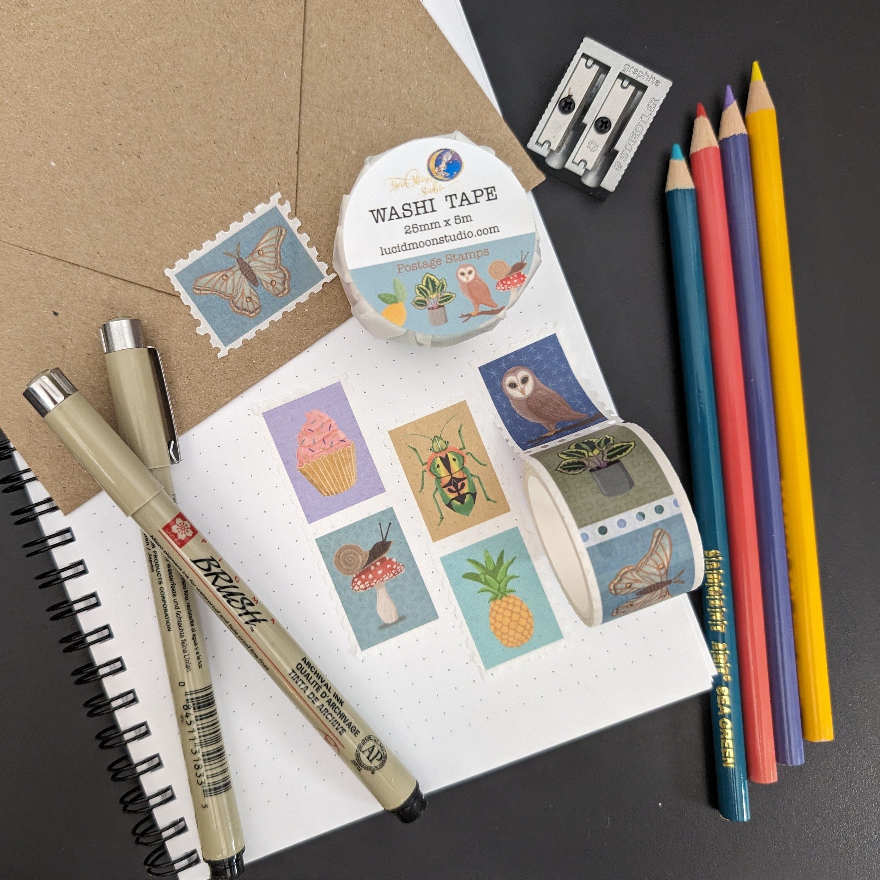 Postage Stamp Washi Tape washi tape Lucid Moon Studio