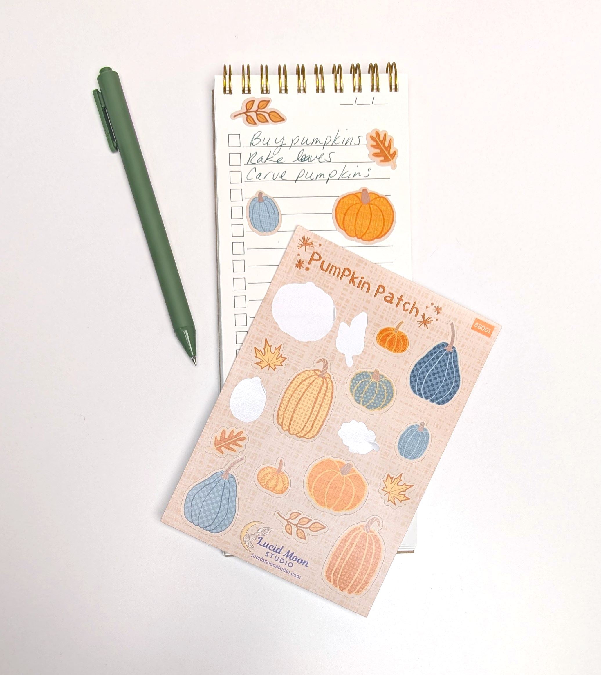 Pumpkin Patch Matte Vinyl Sticker Sheet stickers Lucid Moon Studio