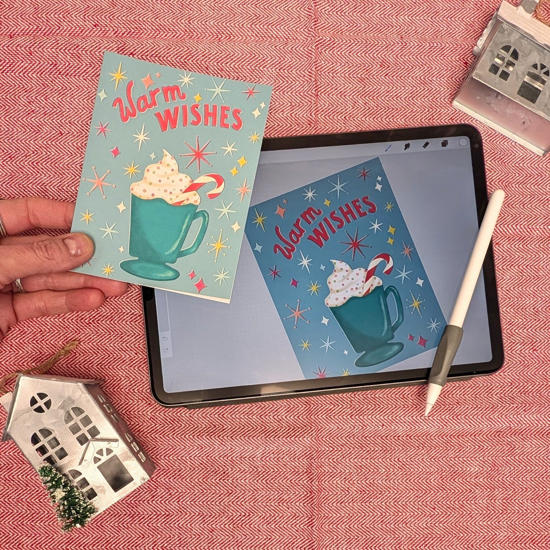 Season's Greetings Train Holiday Card Greeting Cards Lucid Moon Studio