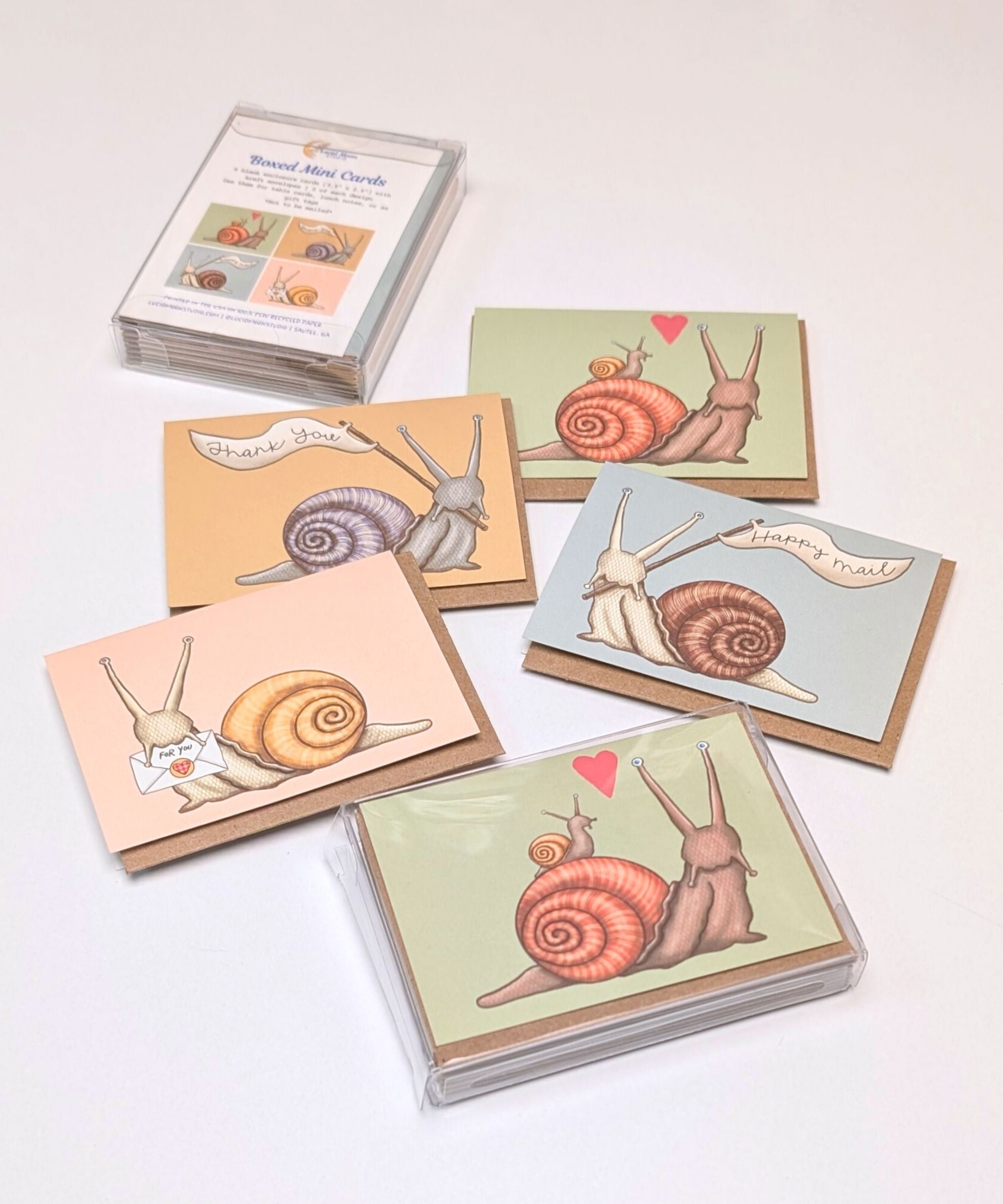 Snail Mail | Boxed Mini Cards (8) Greeting Cards Lucid Moon Studio