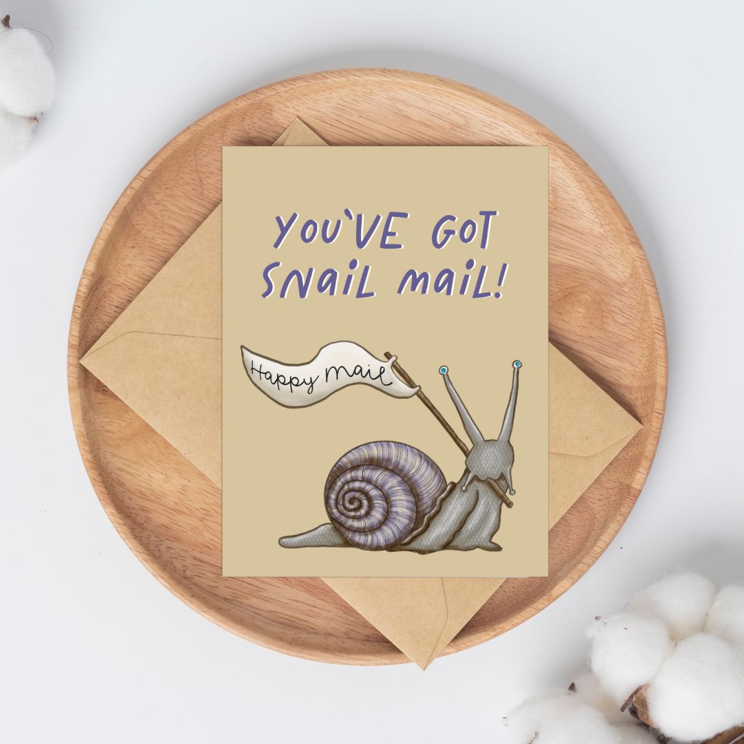 Snail Mail Greeting Card Greeting Cards Lucid Moon Studio