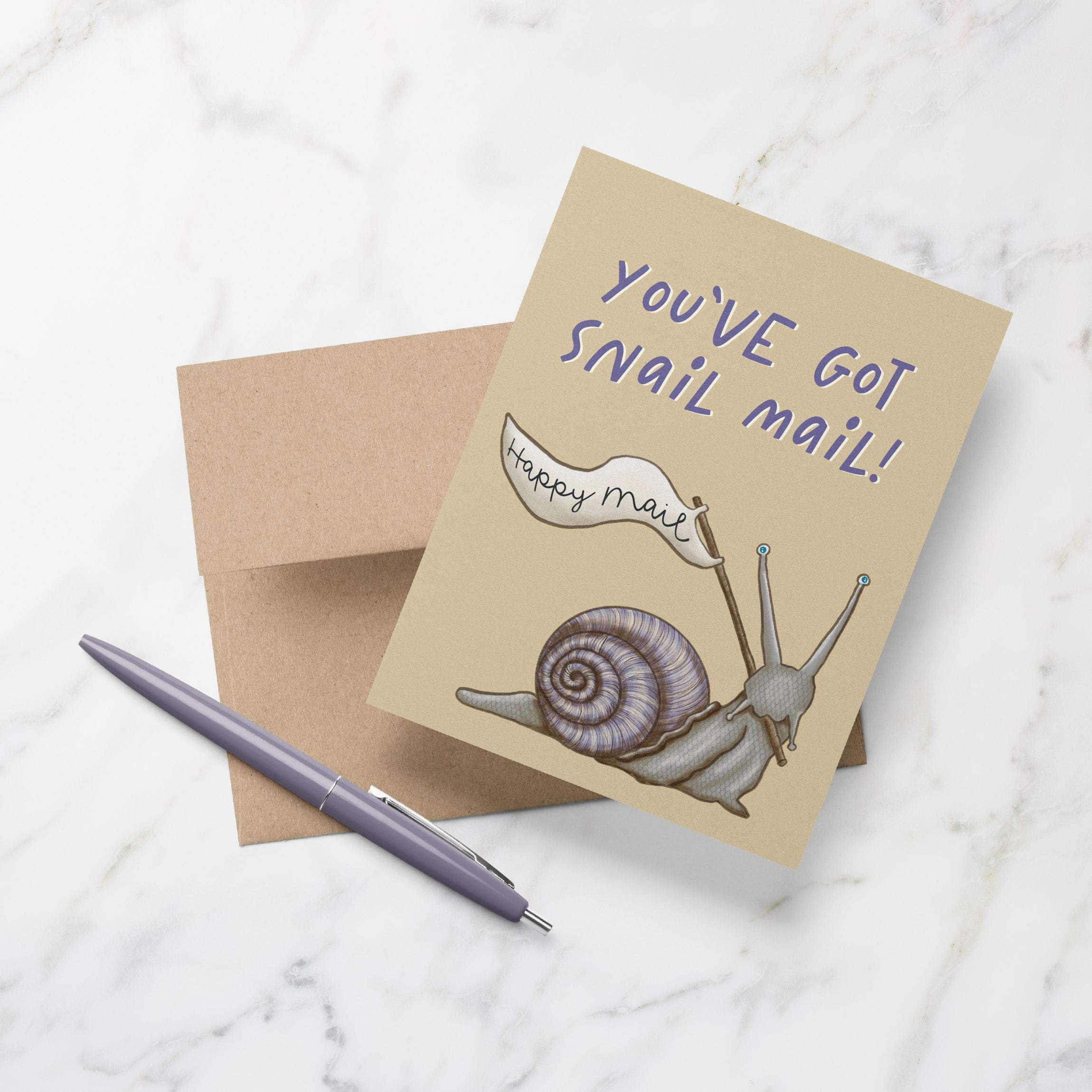 Snail Mail Greeting Card Greeting Cards Lucid Moon Studio