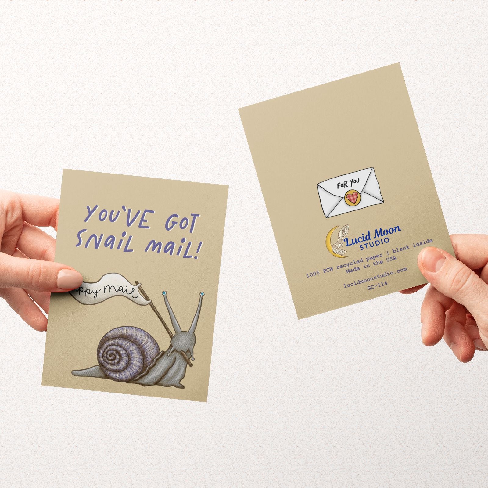 Snail Mail Greeting Card Greeting Cards Lucid Moon Studio