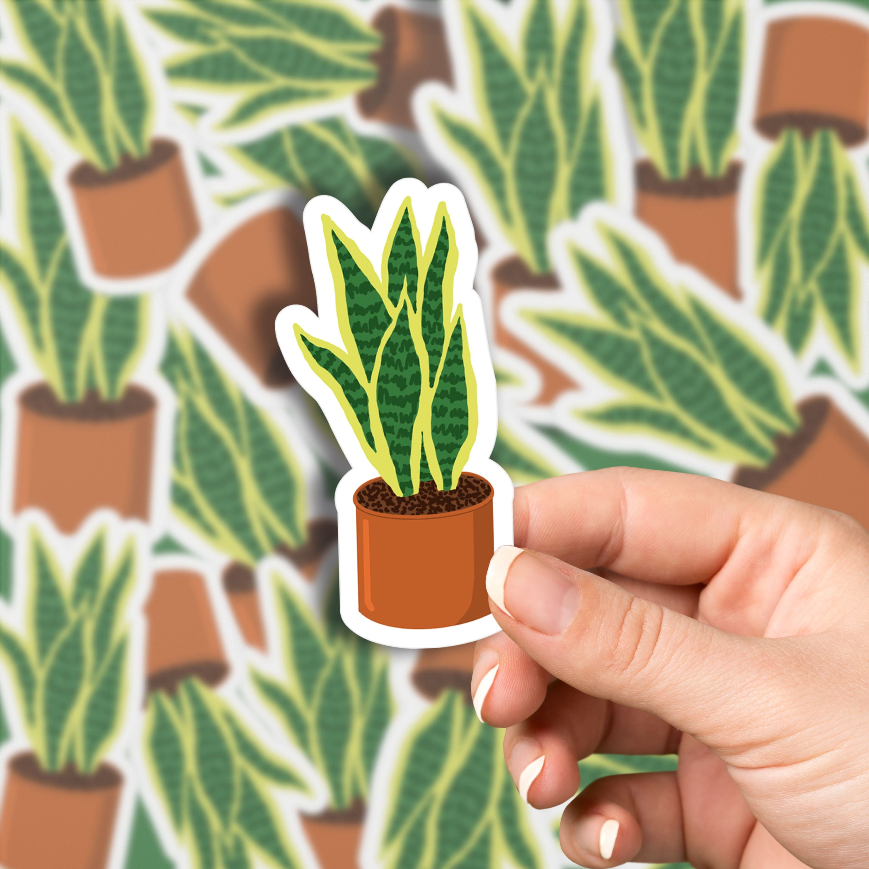 Snake Plant Vinyl Sticker stickers Lucid Moon Studio