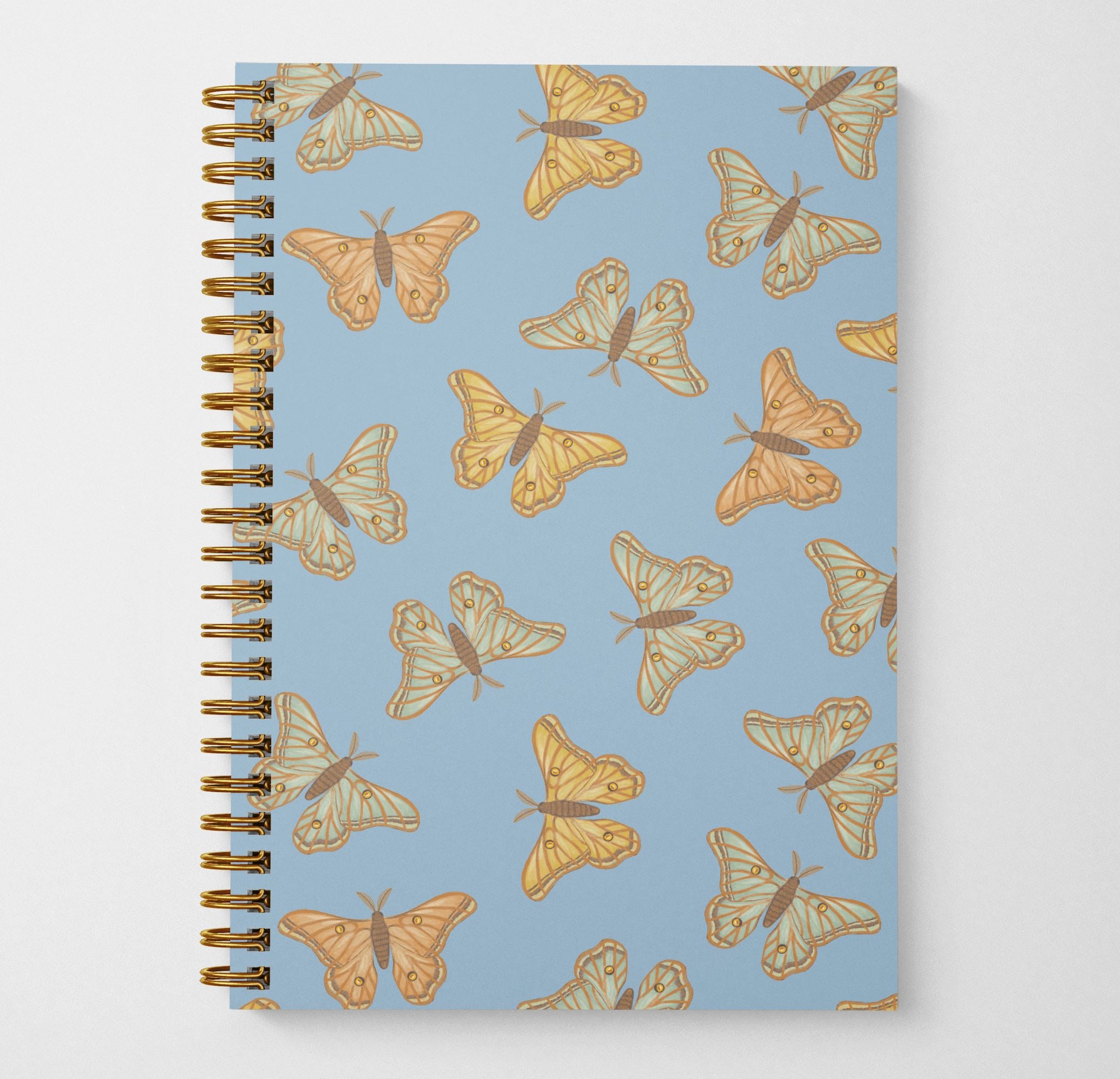 Spanish Moon Moths Eco-Friendly Spiral Bound Notebook Notebooks Lucid Moon Studio