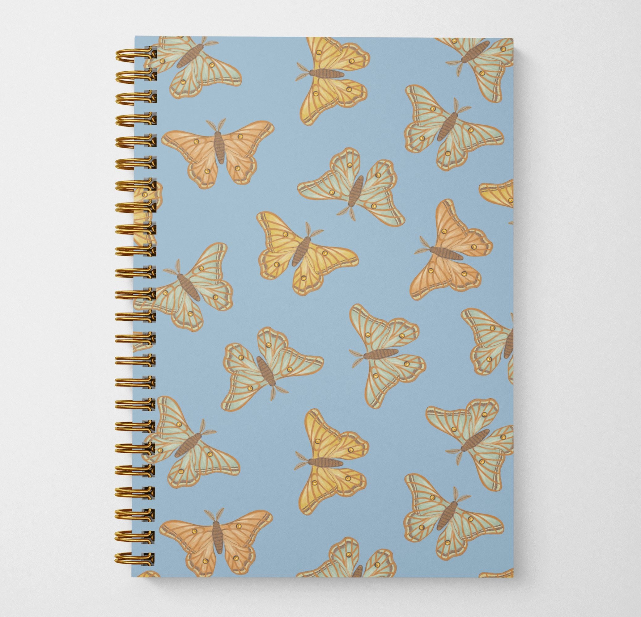 Spanish Moon Moths Eco-Friendly Spiral Bound Notebook Notebooks Lucid Moon Studio 