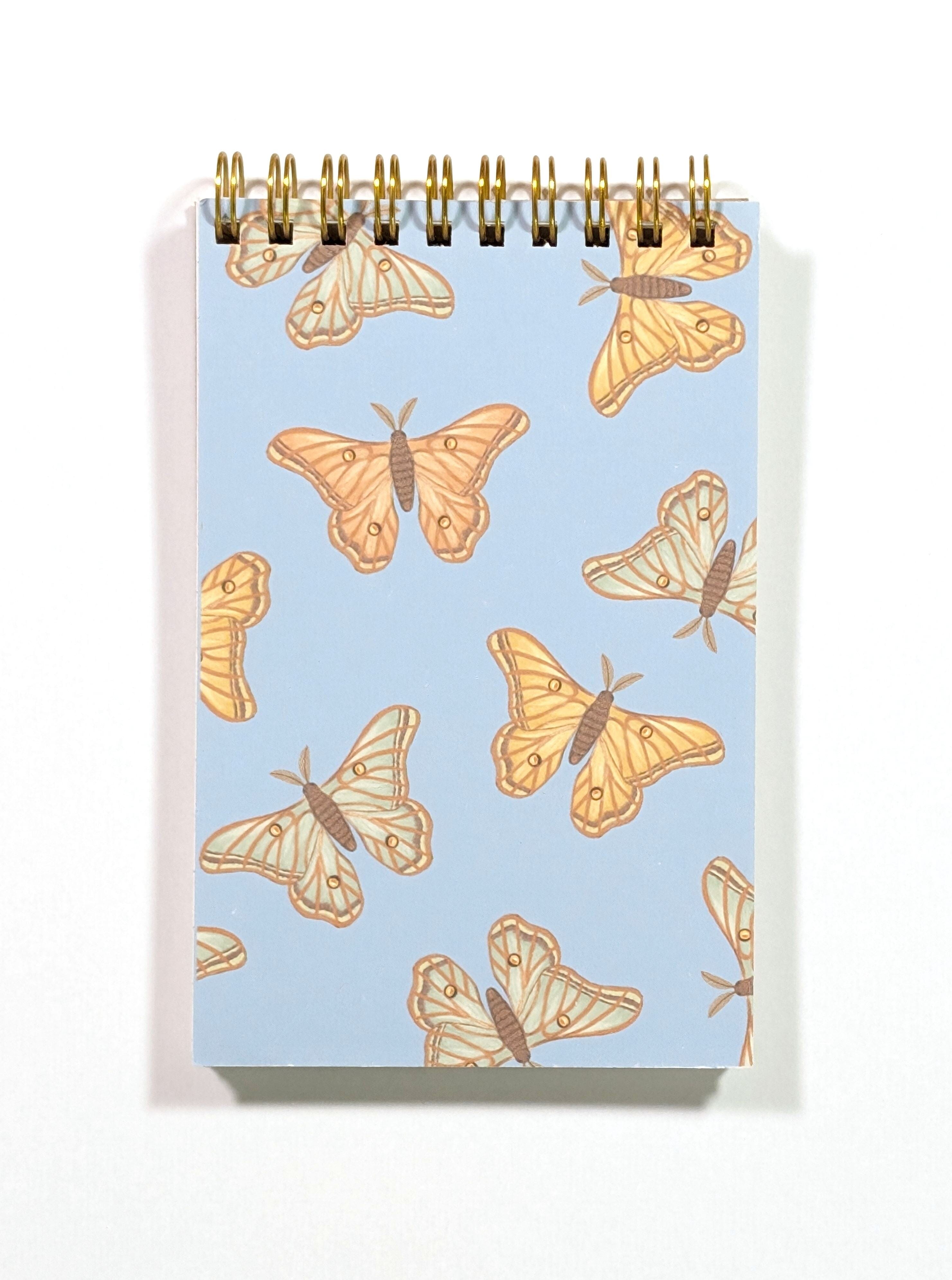 Spanish Moon Moths Top Spiral Jotter Pocket Notebook Notebooks Lucid Moon Studio