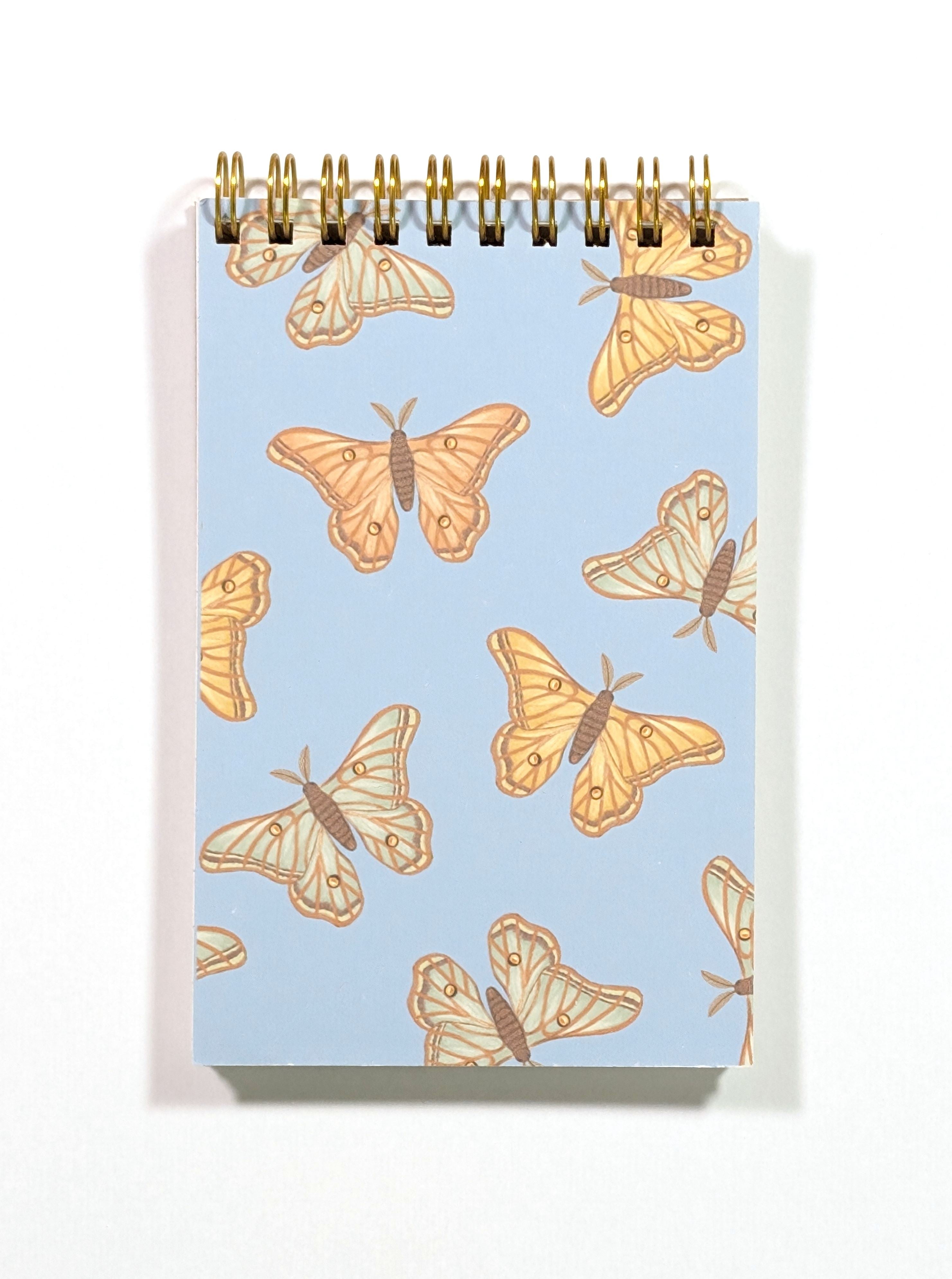 Spanish Moon Moths Top Spiral Jotter Pocket Notebook Notebooks Lucid Moon Studio