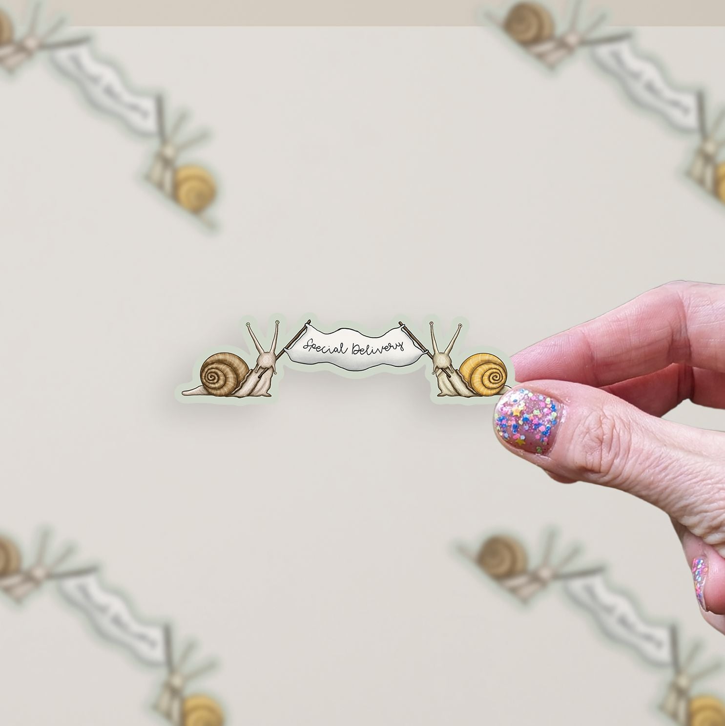 Special Delivery Snails Vinyl Sticker stickers Lucid Moon Studio LLC