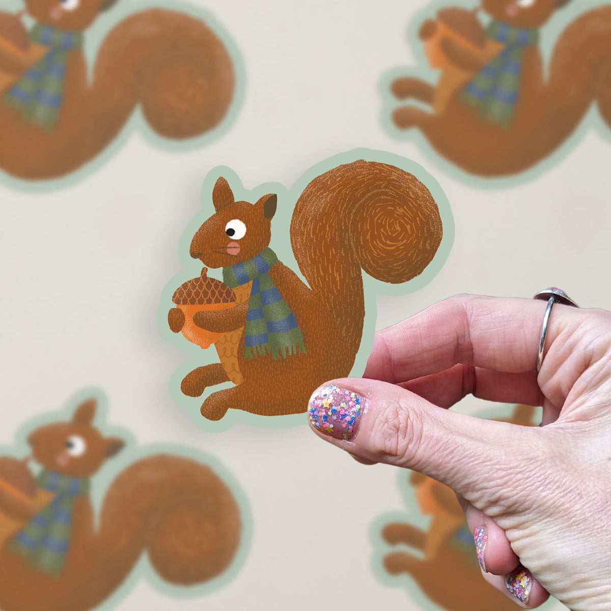 Squirrel Vinyl Sticker stickers Lucid Moon Studio