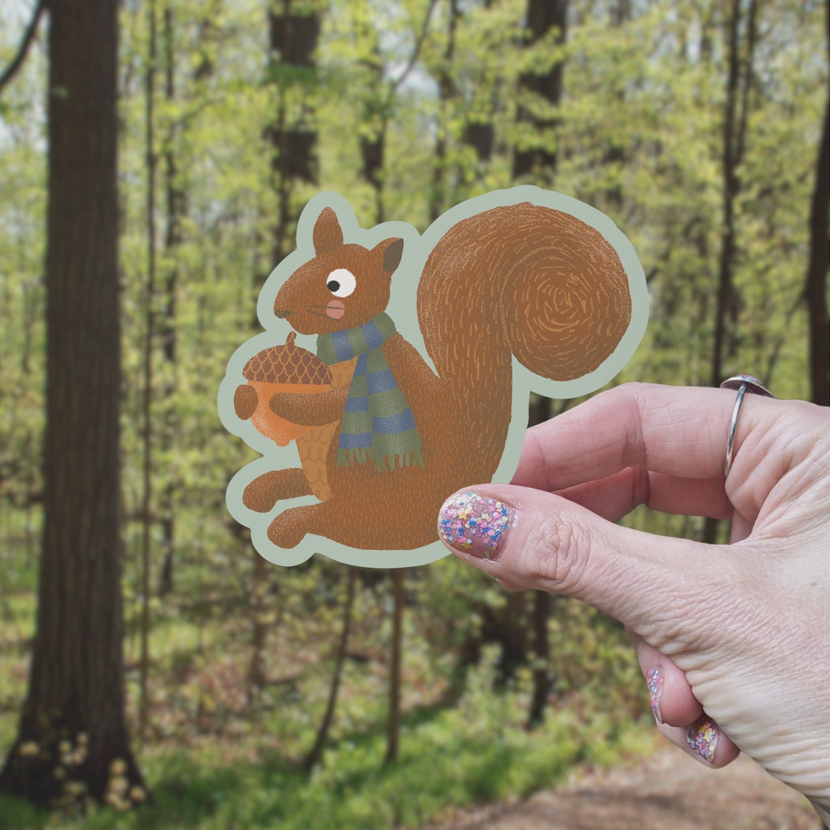 Squirrel Vinyl Sticker stickers Lucid Moon Studio