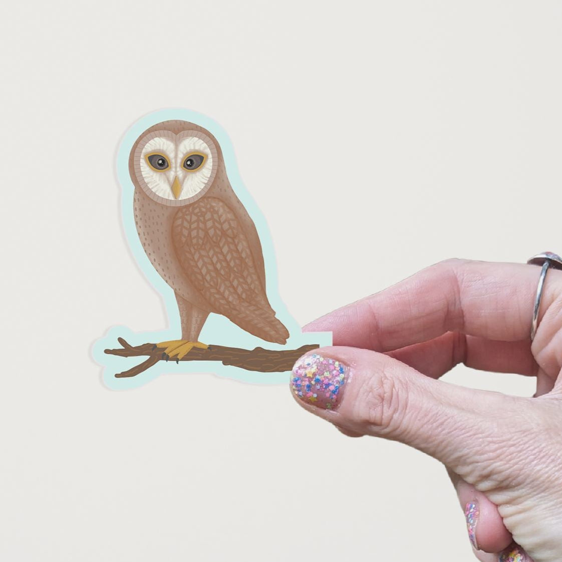 Starry Barn Owl Matte Vinyl Waterproof Sticker stickers Lucid Moon Studio