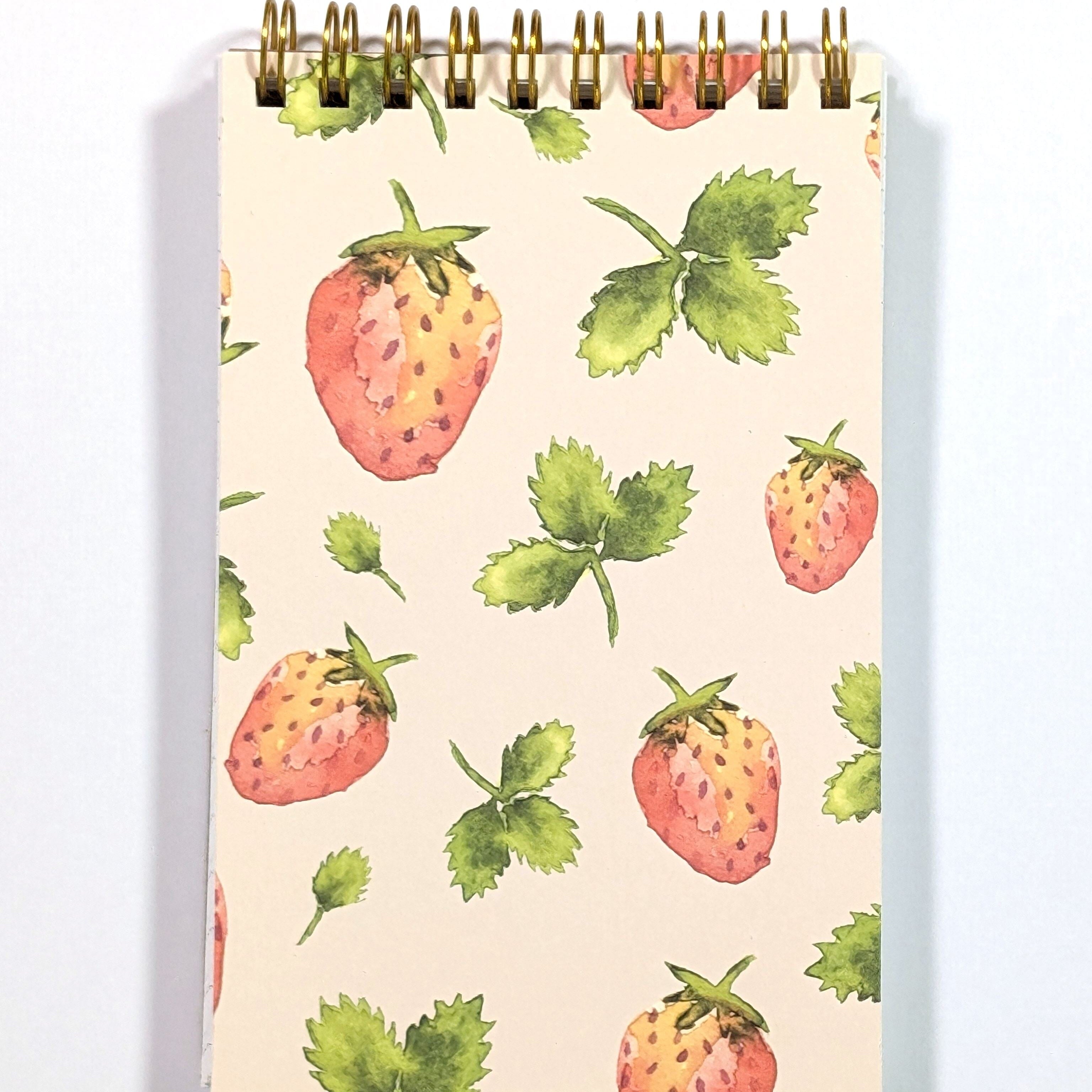 Strawberry Fields Top Spiral Jotter Pocket Notebook Notebooks Lucid Moon Studio