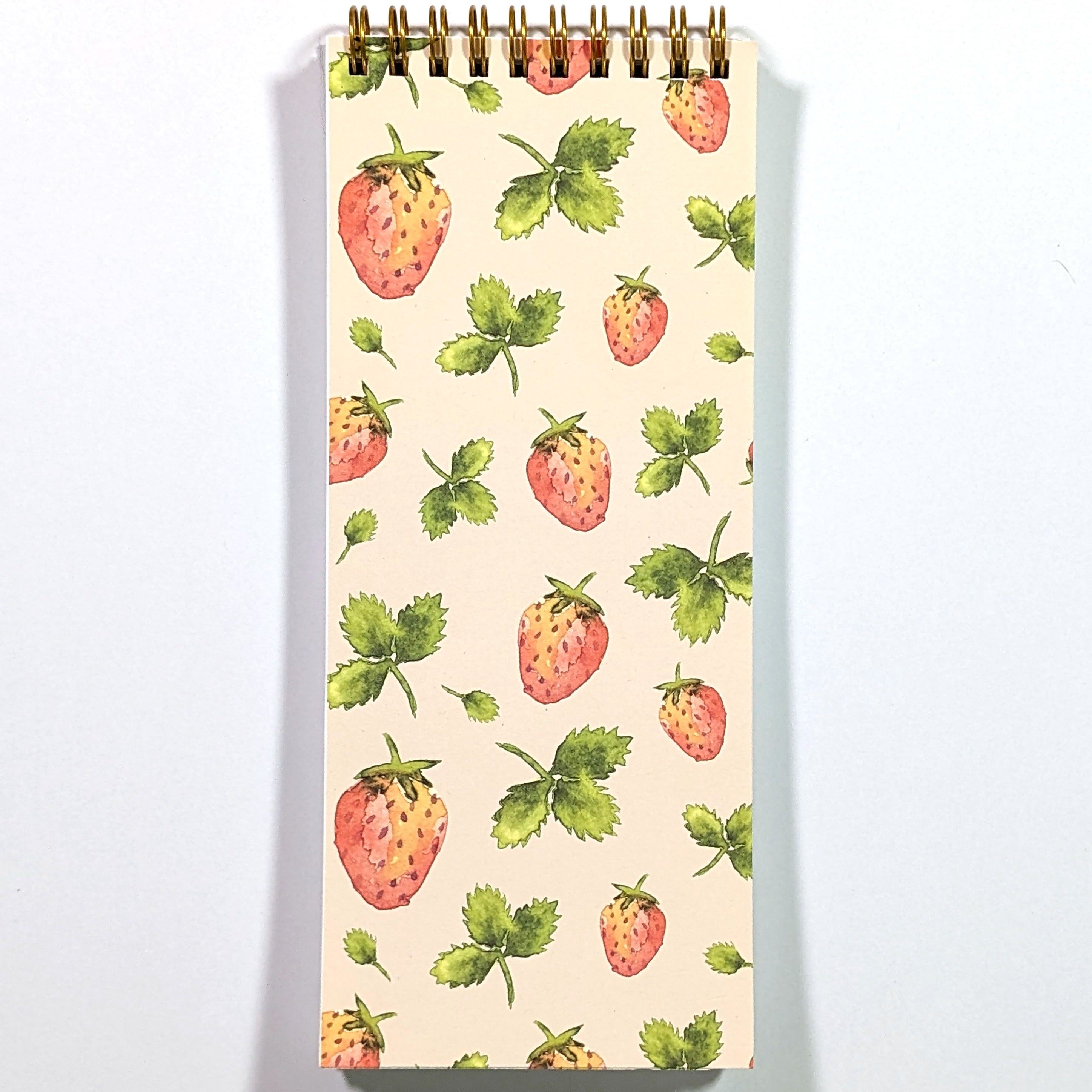 Strawberry Fields Top Spiral To-Do List Notebook Notebooks Lucid Moon Studio 