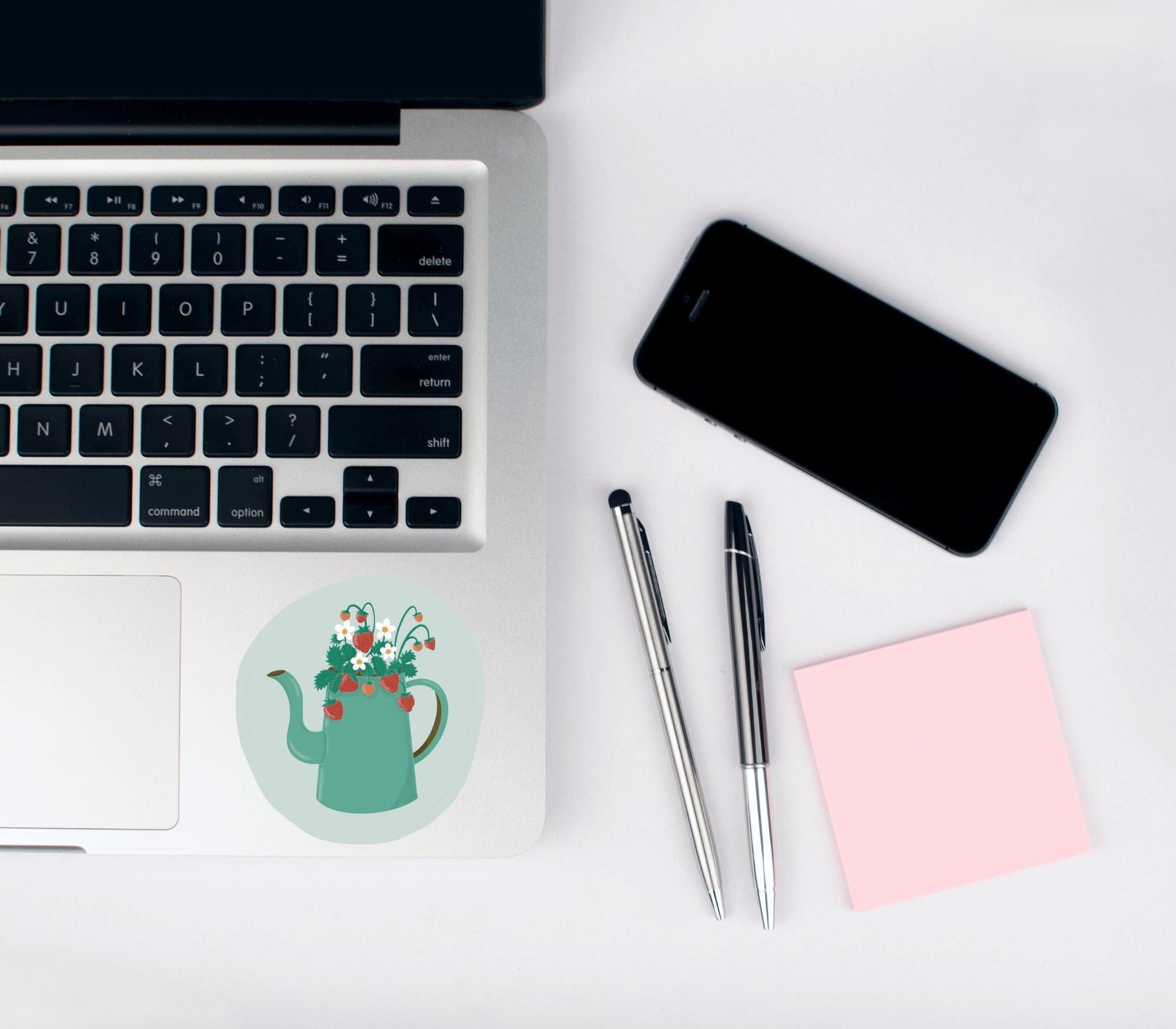 Strawberry Teapot Matte Vinyl Waterproof Sticker stickers Lucid Moon Studio