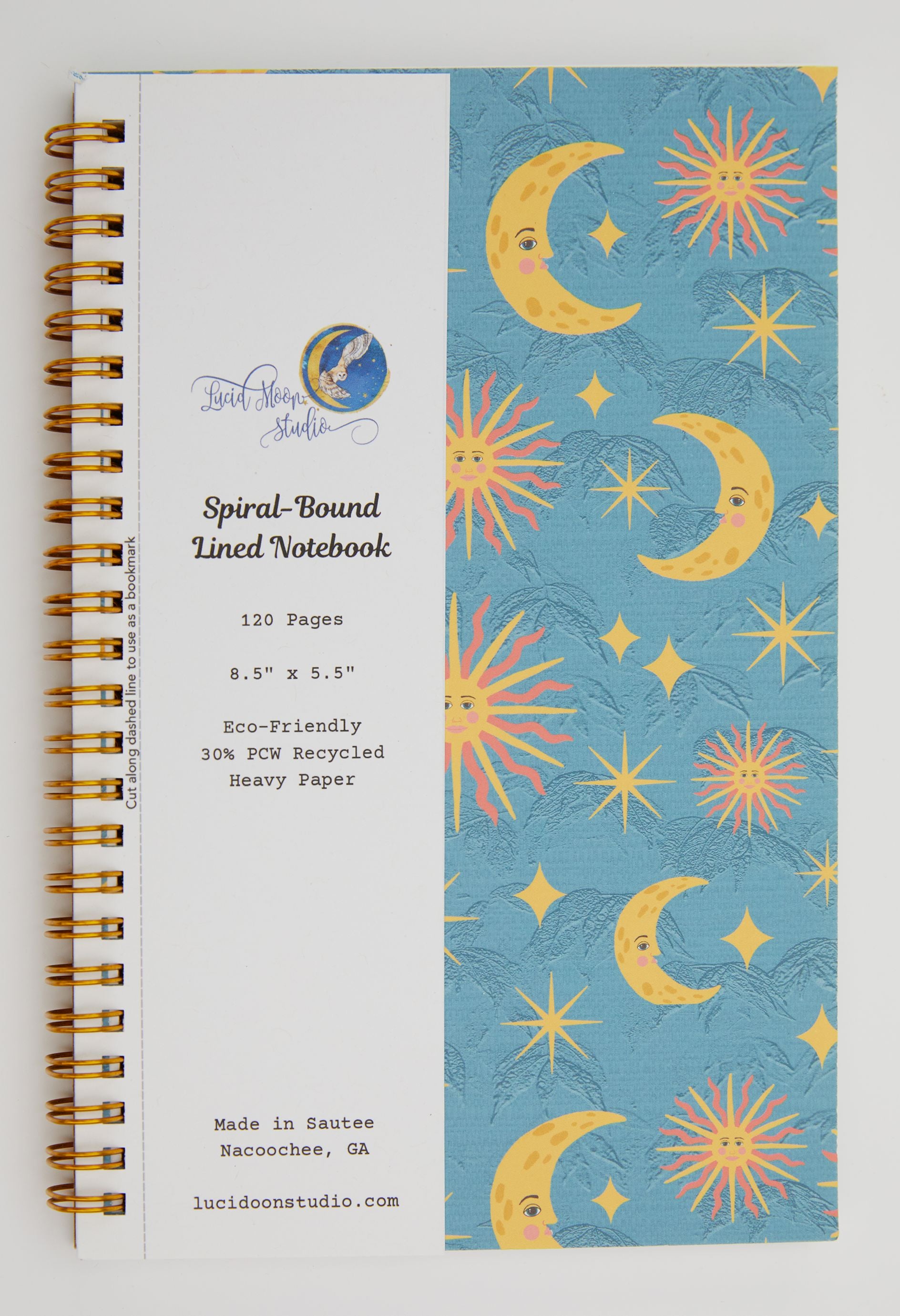 Sun and Moon Eco-Friendly Spiral-Bound Notebook Notebooks Lucid Moon Studio