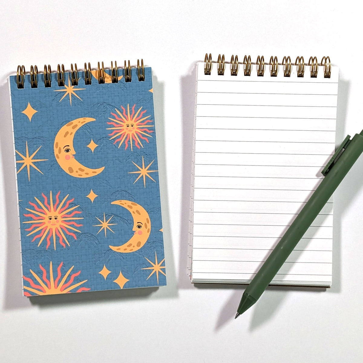 Sun & Moon Top Spiral Jotter Pocket Notebook Notebooks Lucid Moon Studio
