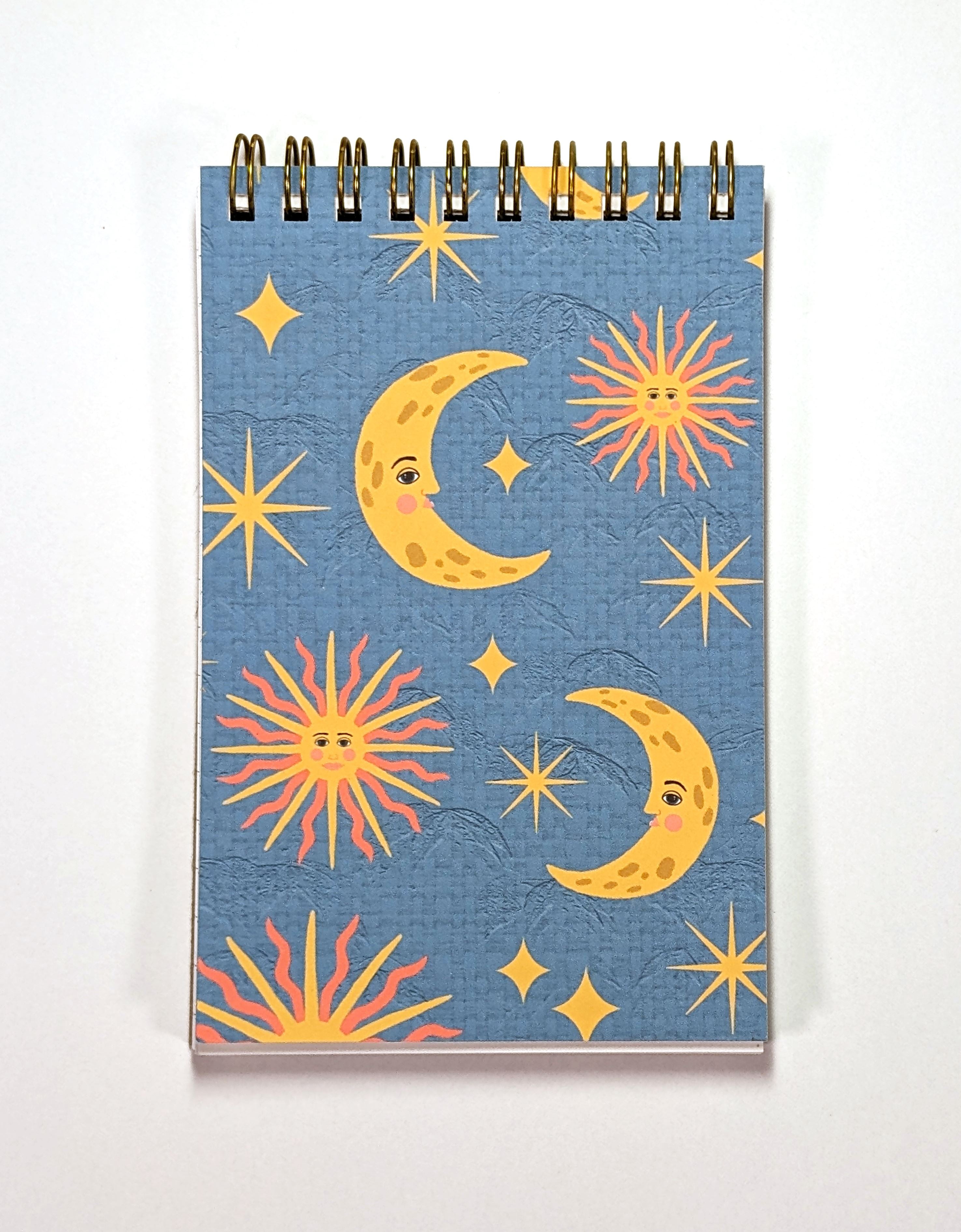 Sun & Moon Top Spiral Jotter Pocket Notebook Notebooks Lucid Moon Studio