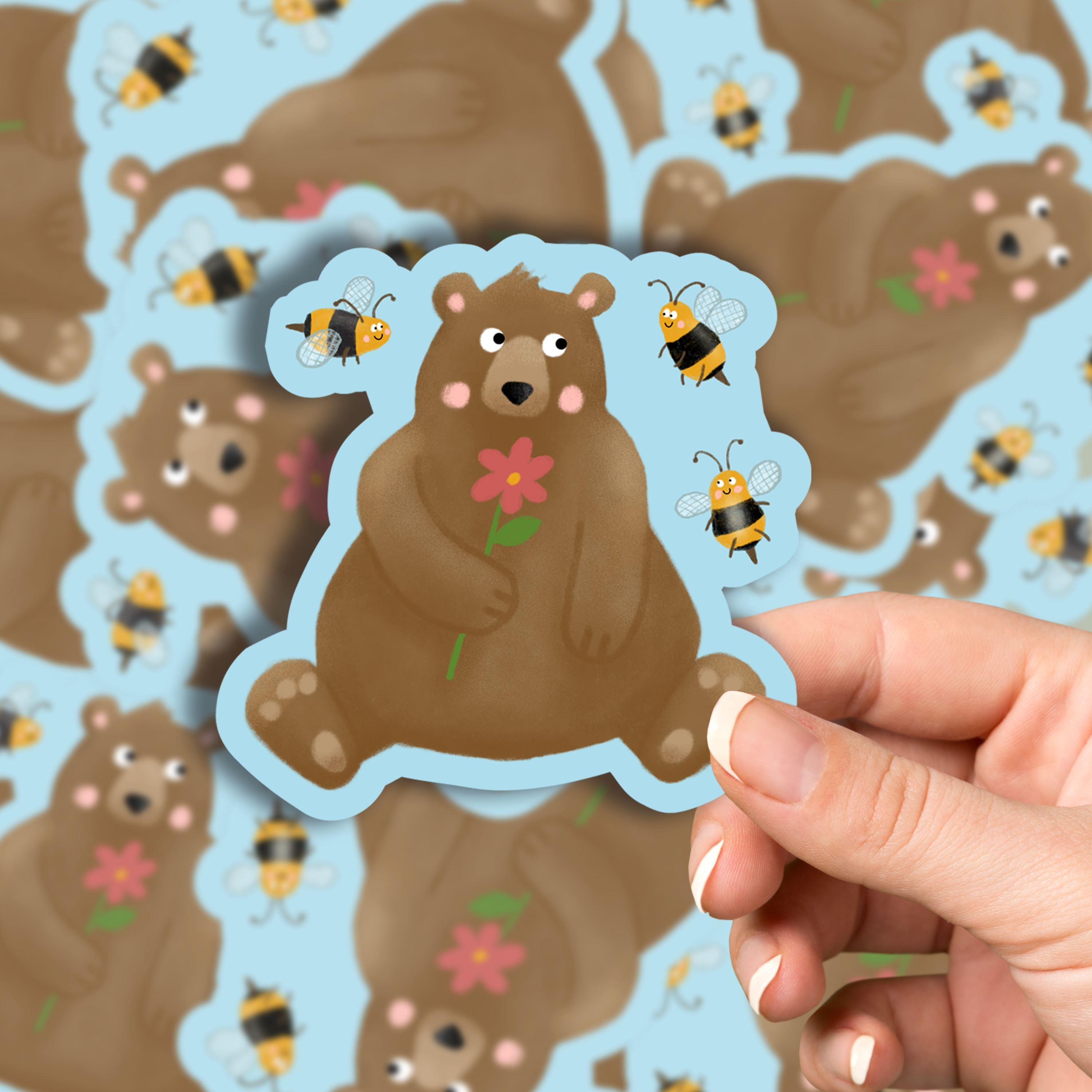 Sweet Bear Matte Vinyl Waterproof Sticker stickers Lucid Moon Studio