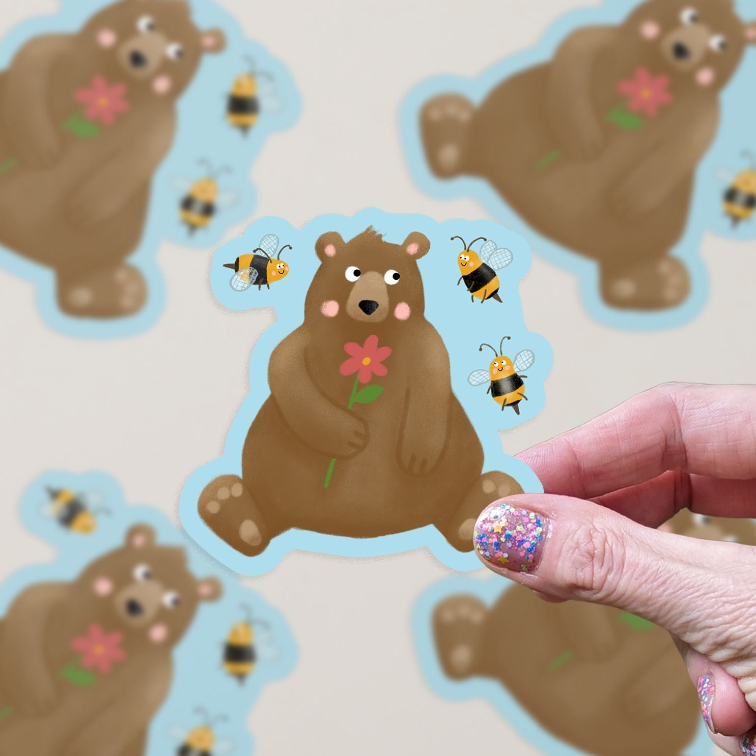 Sweet Bear Vinyl Sticker stickers Lucid Moon Studio