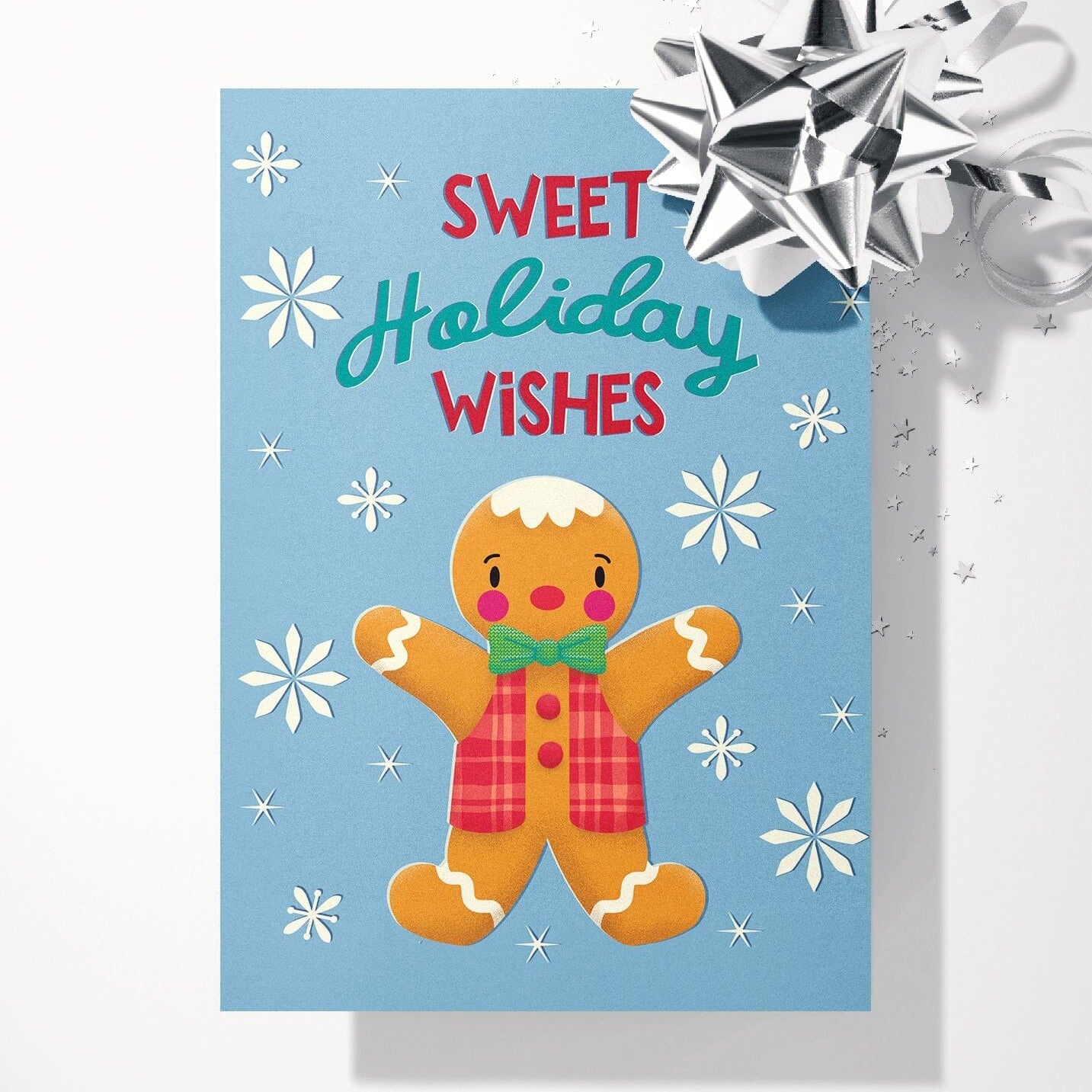 Sweet Holiday Wishes Gingerbread Greeting Card Greeting Cards Lucid Moon Studio LLC