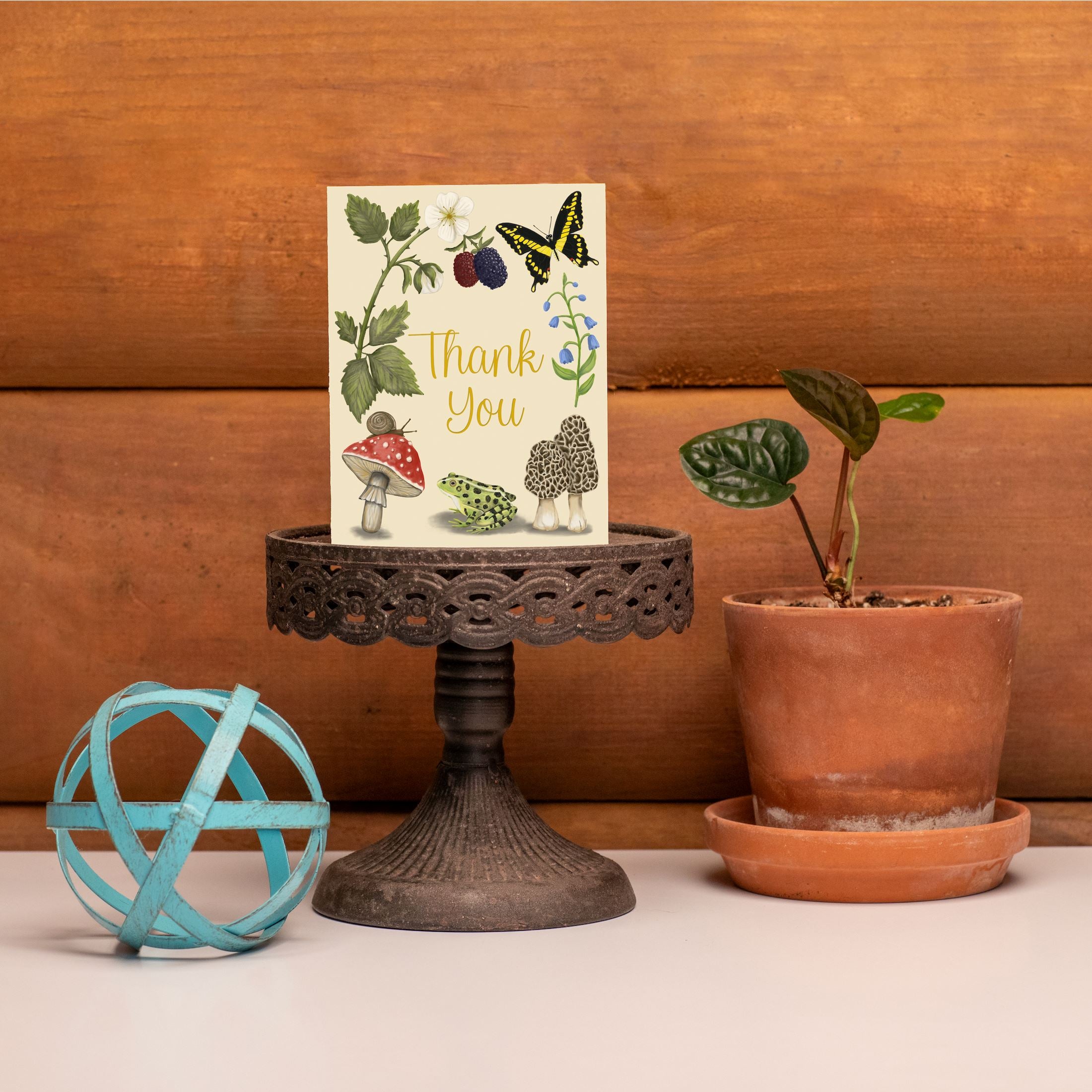 Thank You Gold Foil Greeting Card Greeting Cards Lucid Moon Studio