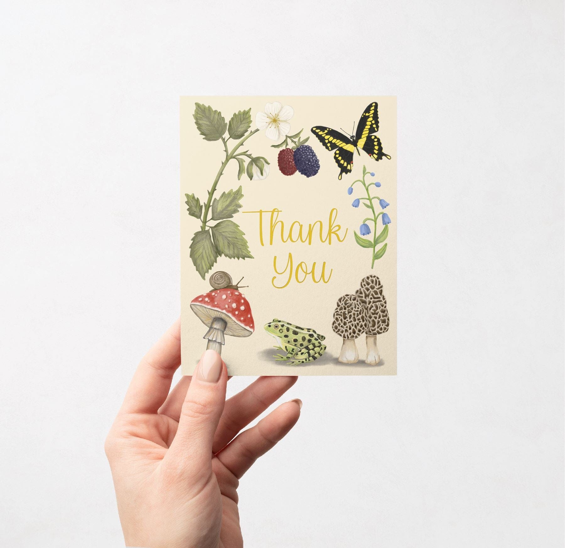 Thank You Gold Foil Greeting Card Greeting Cards Lucid Moon Studio