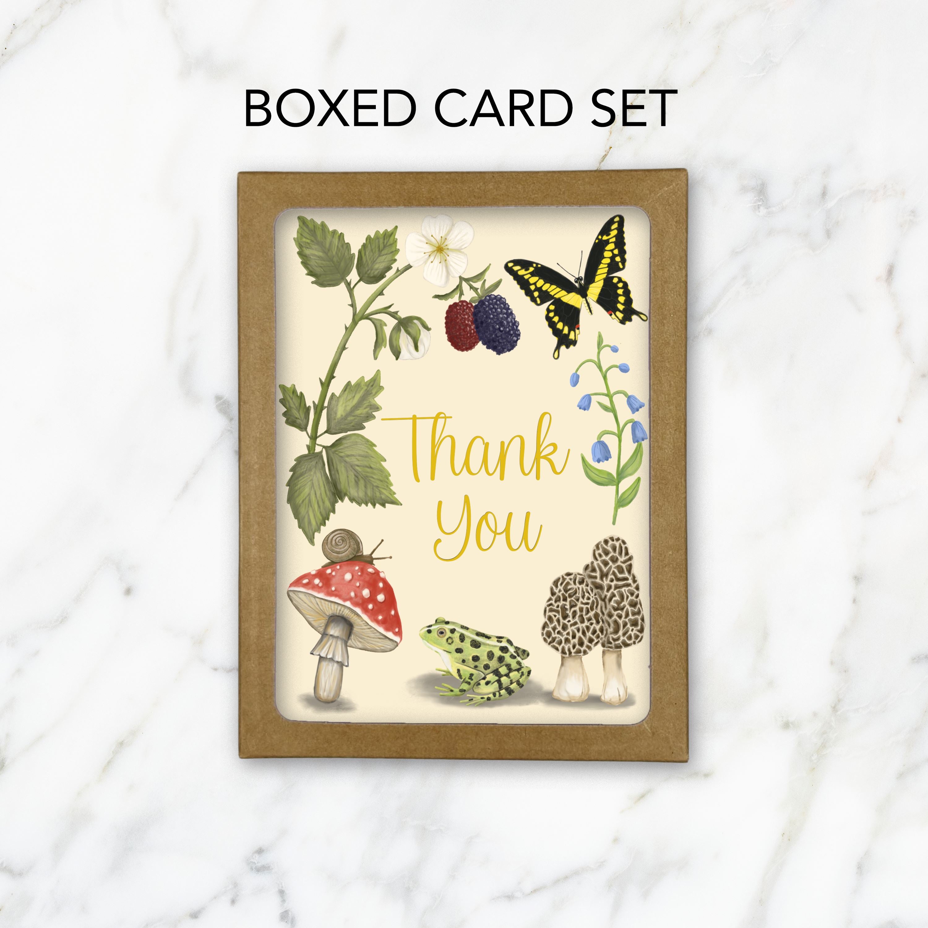 Thank You Gold Foil Greeting Card Greeting Cards Lucid Moon Studio Set of 6 Cards