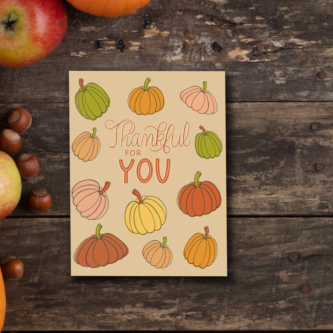 Thankful for You Fall Greeting Card Greeting Cards Lucid Moon Studio