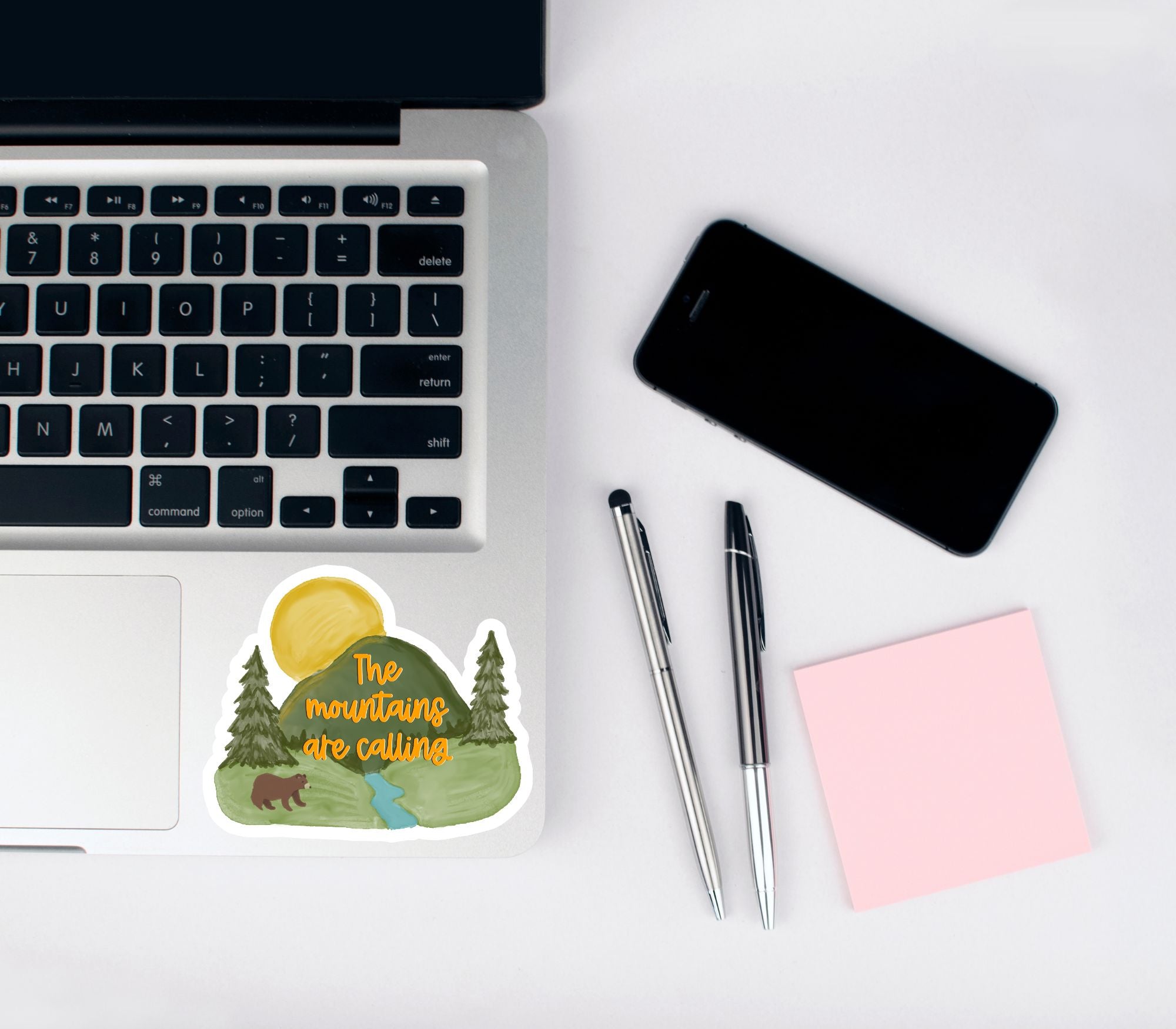 The Mountains Are Calling Vinyl Sticker stickers Lucid Moon Studio LLC