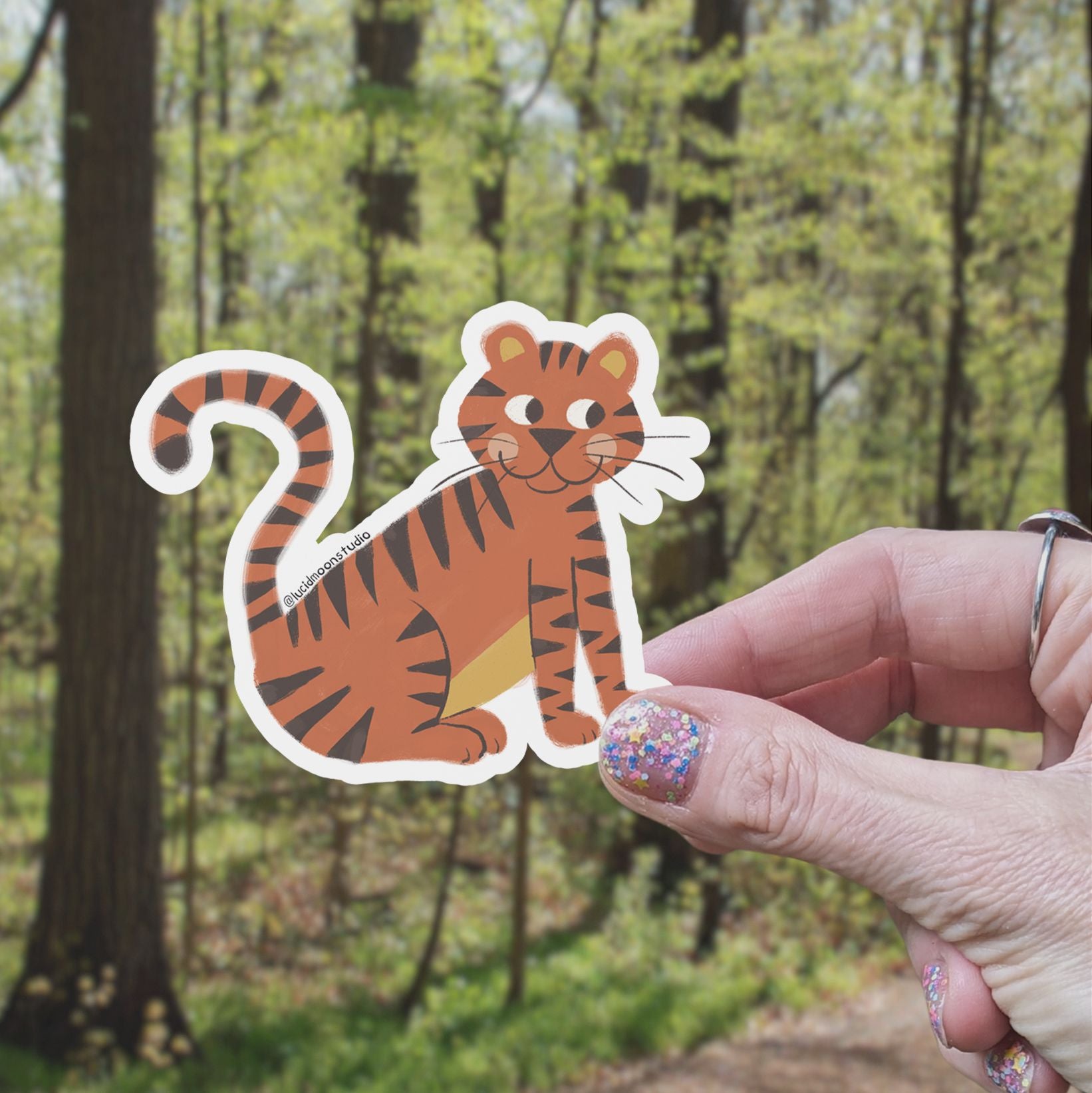Tiger Waterproof Vinyl Sticker stickers Lucid Moon Studio