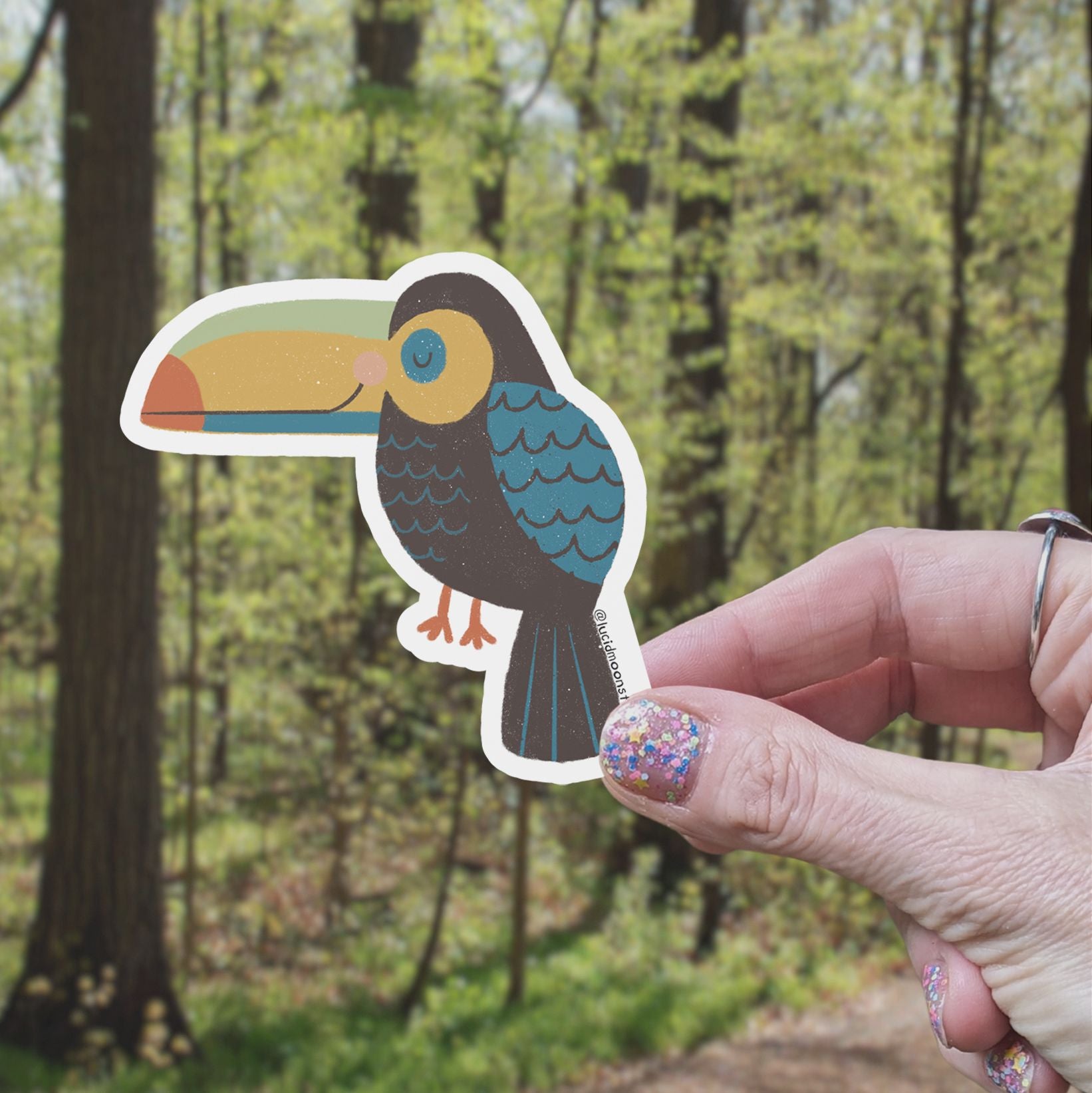 Toucan Vinyl Sticker stickers Lucid Moon Studio