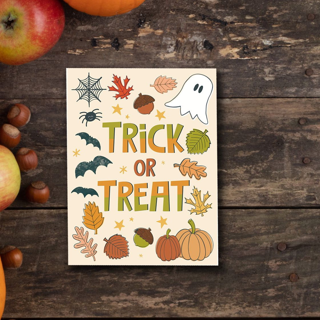 Trick or Treat Halloween Greeting Card Greeting Cards Lucid Moon Studio