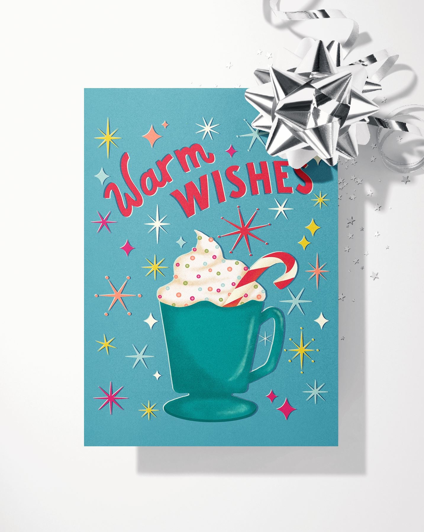 Warm Wishes Hot Cocoa Holiday Greeting Card Greeting Cards Lucid Moon Studio LLC
