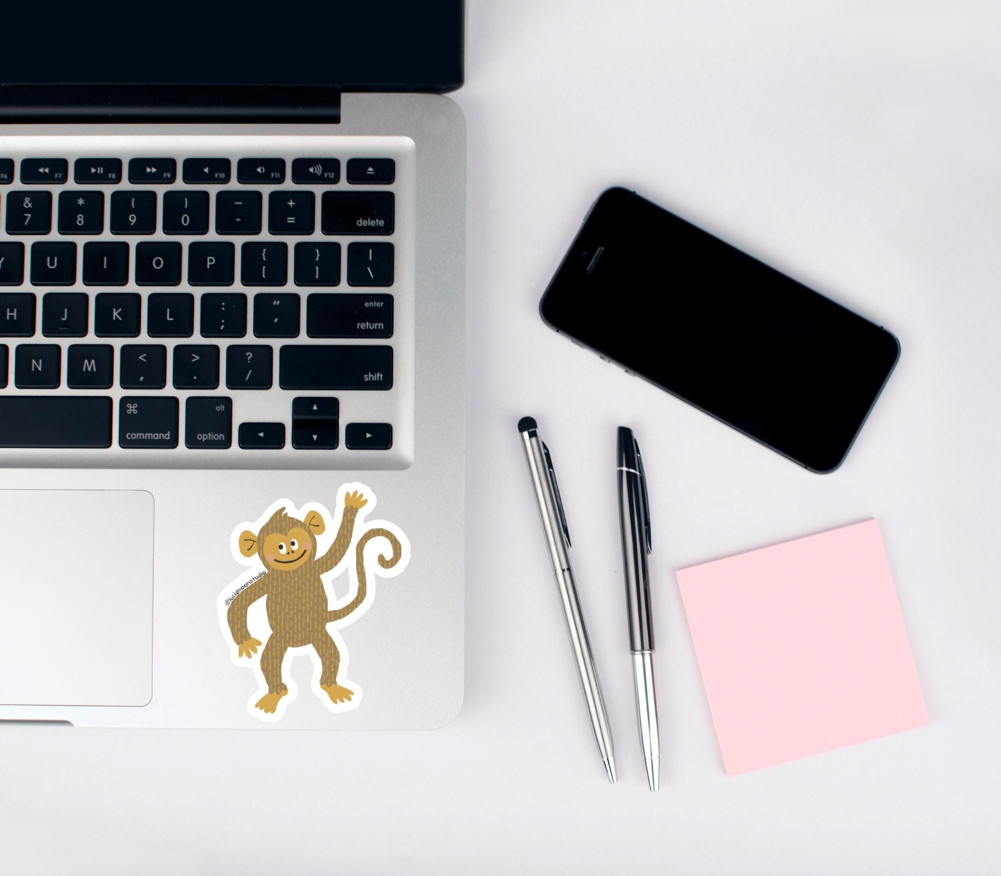 Wild Adventures Monkey Glossy Vinyl Waterproof Sticker stickers Lucid Moon Studio