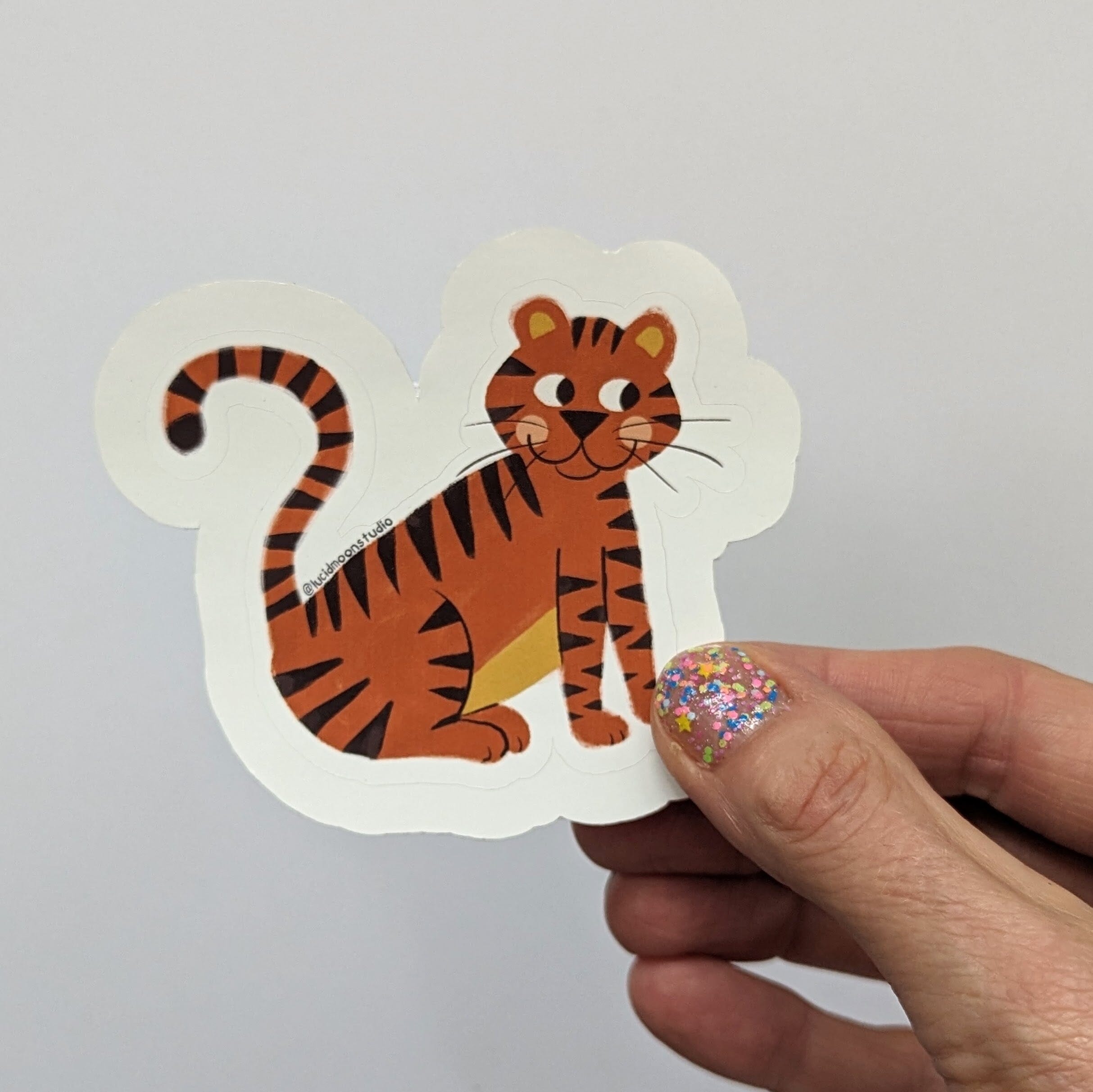 Wild Adventures Tiger Glossy Vinyl Waterproof Sticker stickers Lucid Moon Studio 